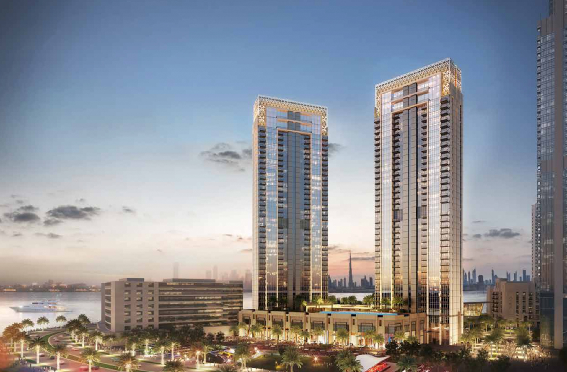 Creekside 18 apartment towers with stunning waterfront views in Dubai Creek Harbour