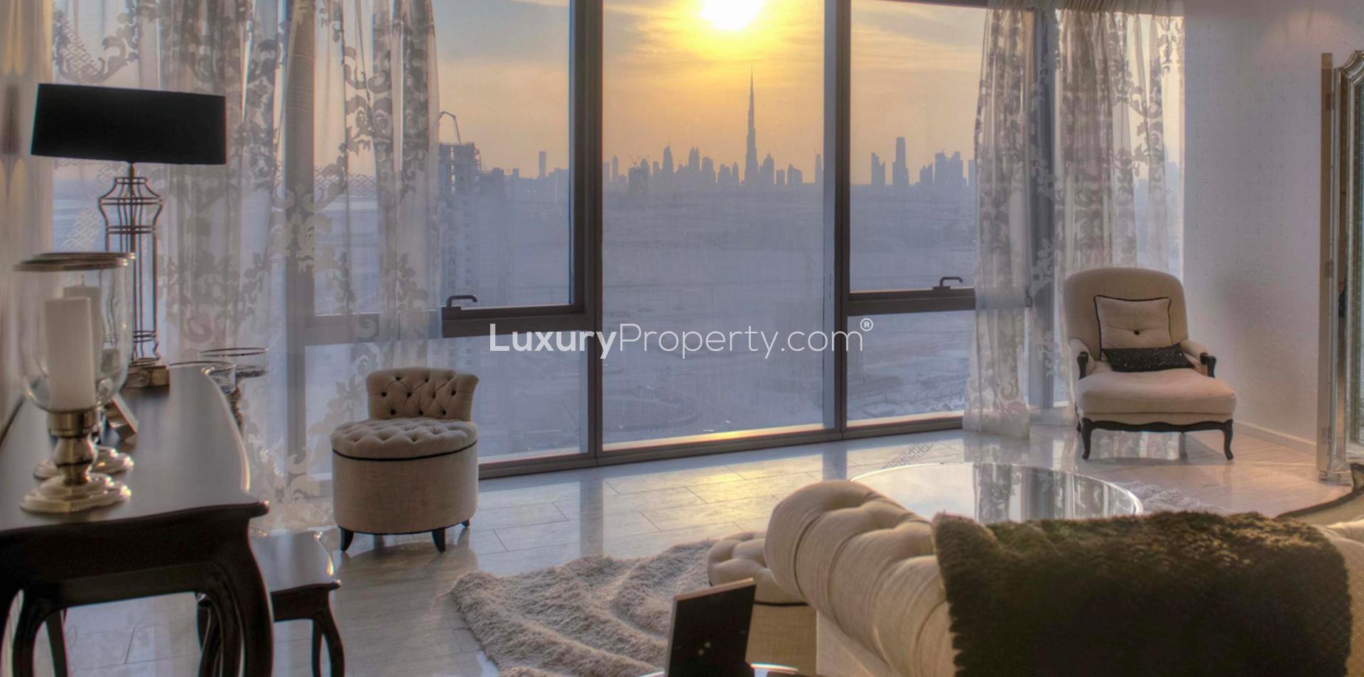 Luxurious apartment lobby with modern seating and decor in Culture Village, D1 Tower