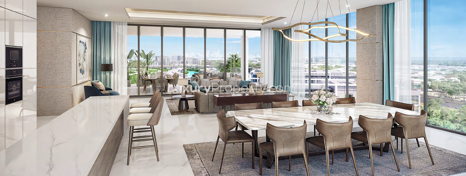 Skyline view from Lagoon Views Apartment, District One, Mohammed Bin Rashid City, Dubai