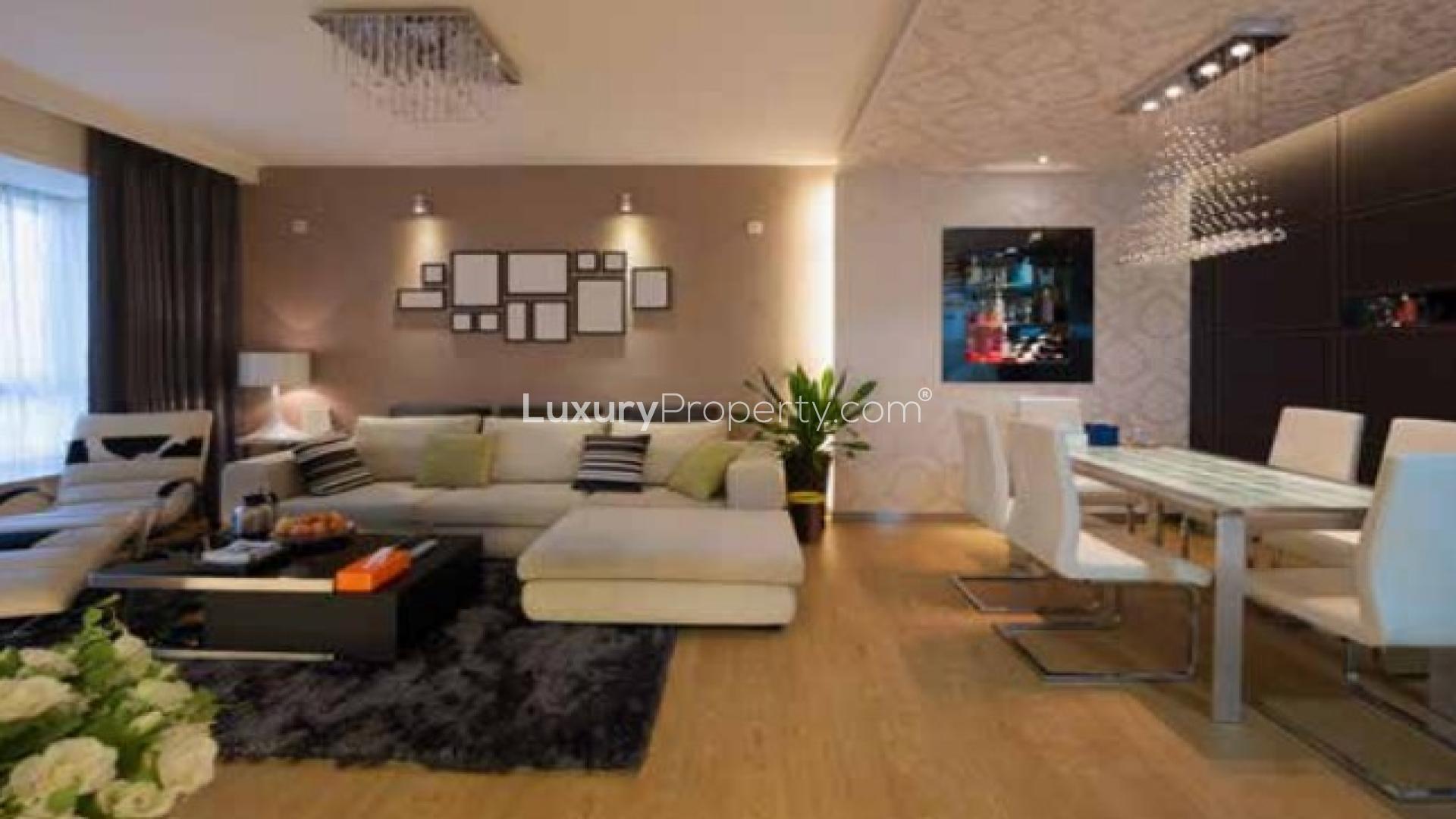 Bright living room in three-bedroom apartment, Queen Sheba, Living Legends community, for sale