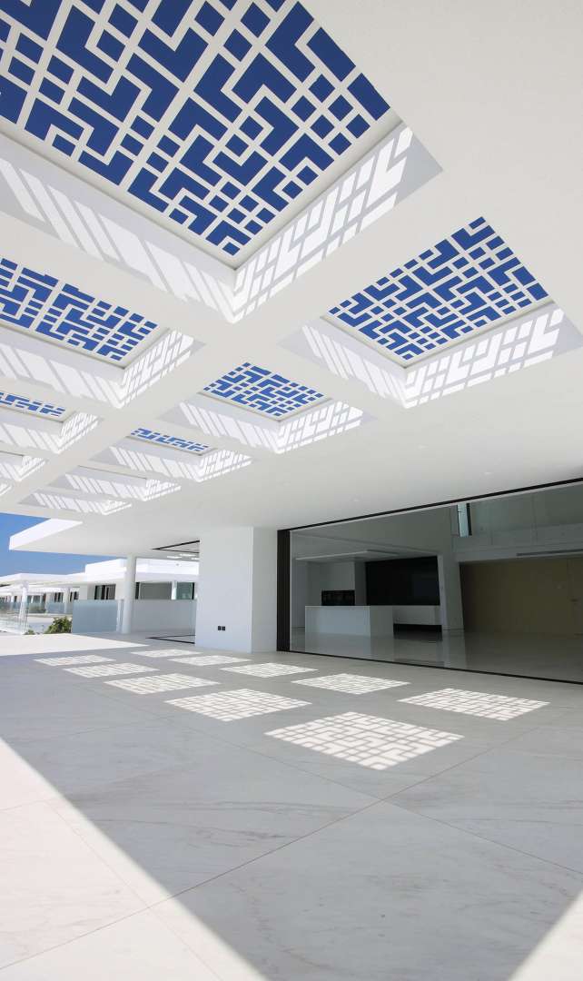 Modern beachfront apartment interior with ocean view in Estepona, Marbella