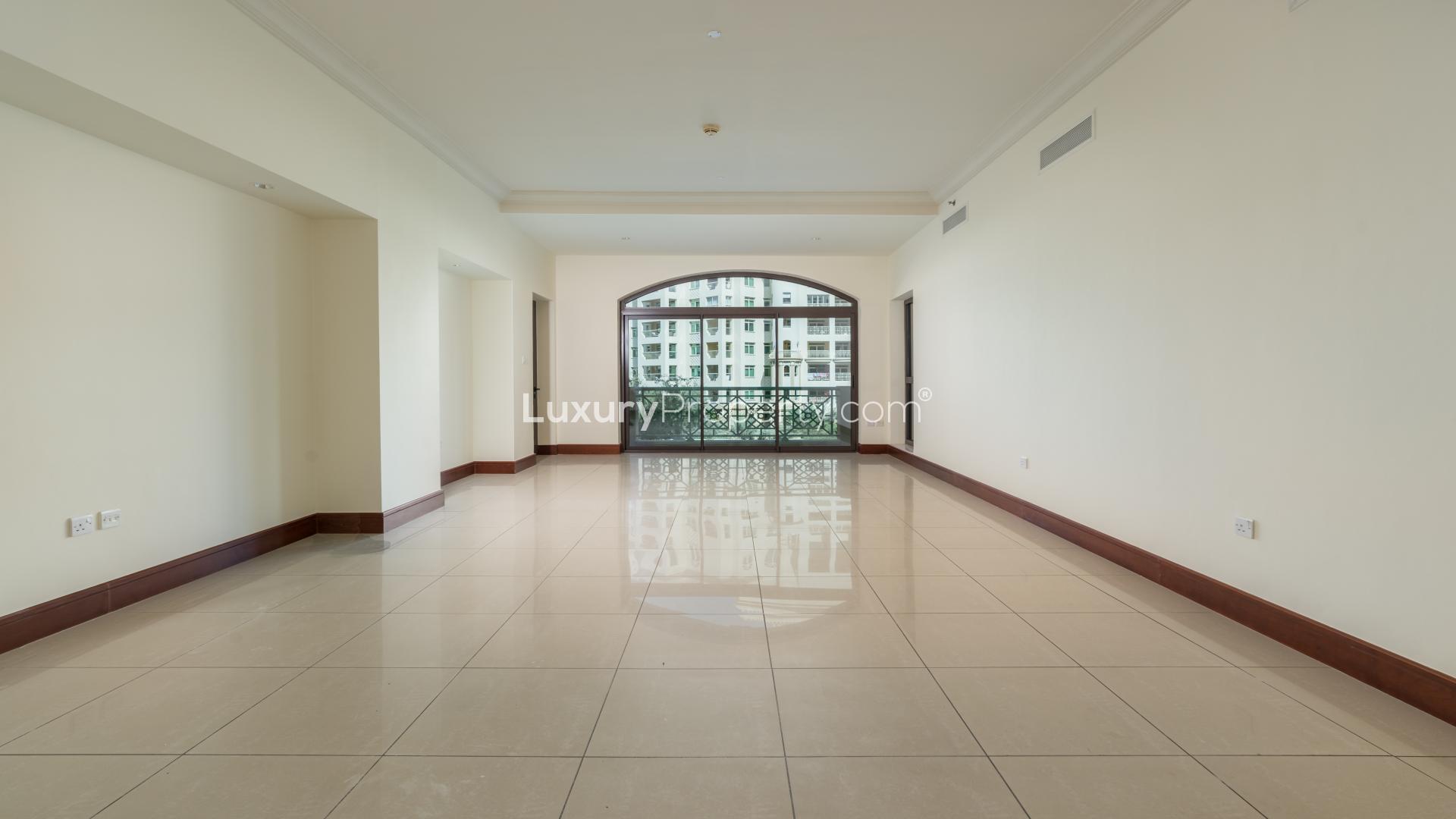 View from balcony of 3-bedroom apartment in Golden Mile, Palm Jumeirah, showing nearby buildings