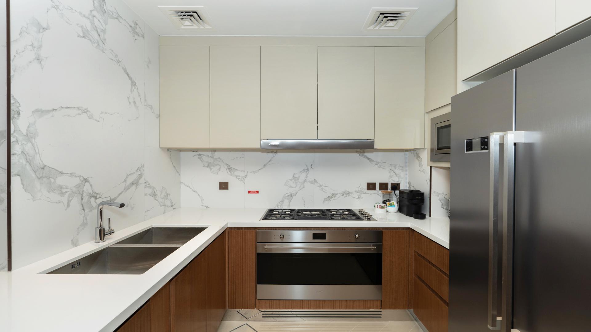 Vacant, fully furnished 3-bedroom apartment living room in The Address Residences Dubai Opera