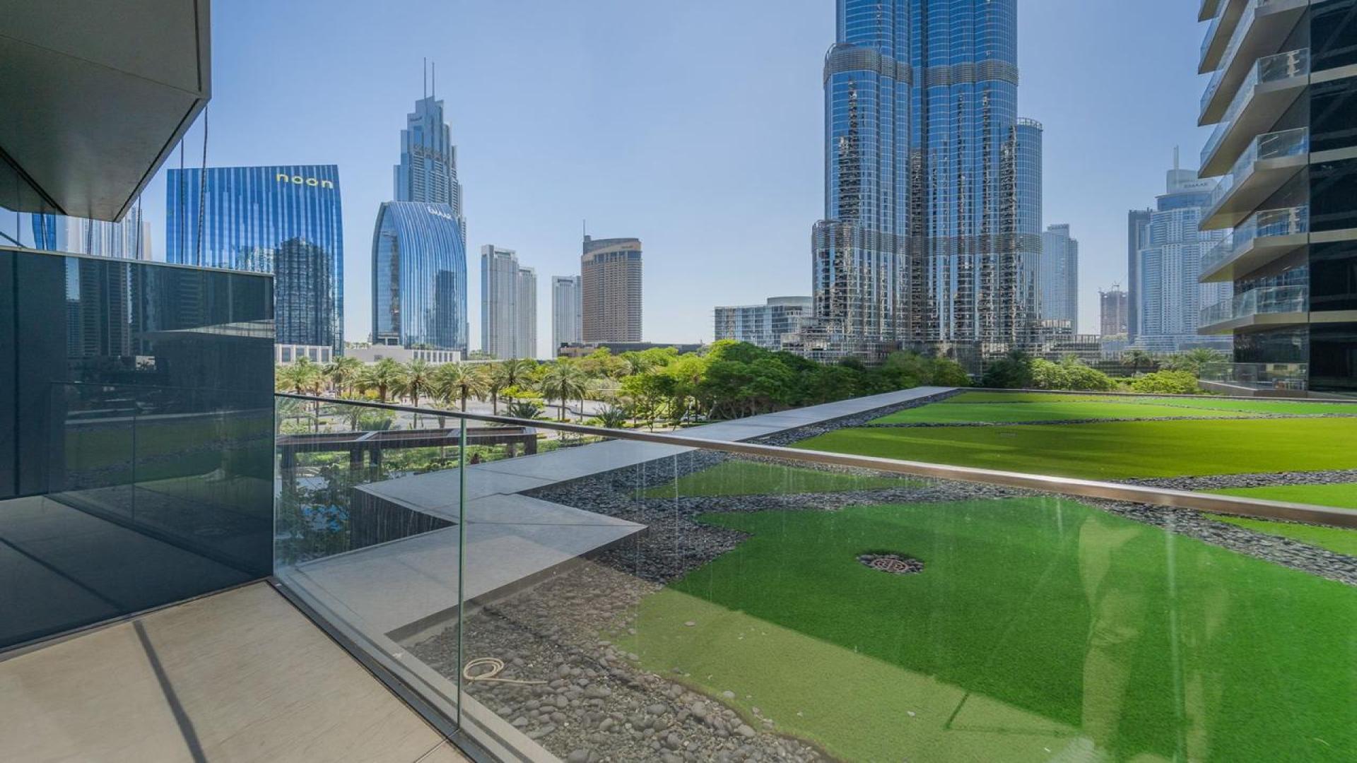 Fully furnished living room in Address Dubai Opera apartment with city view, Downtown Dubai