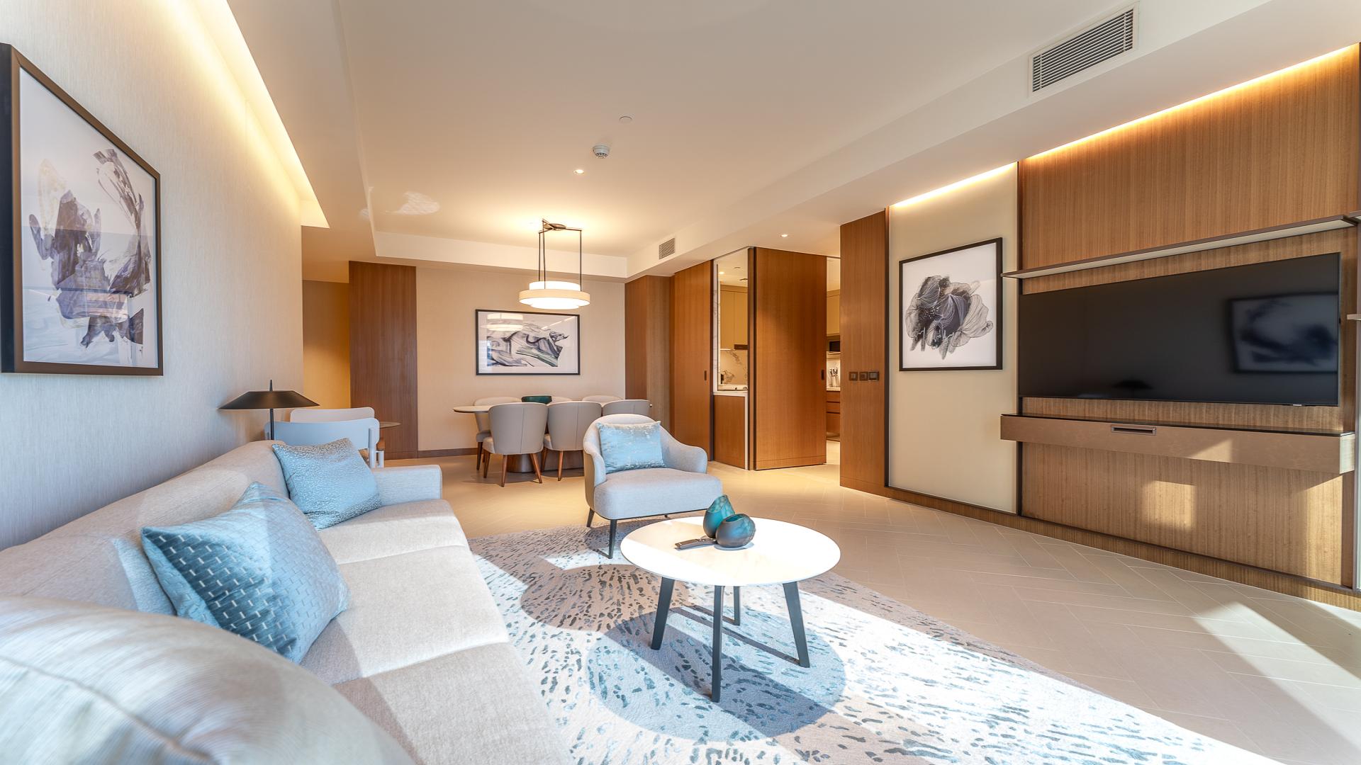 Modern living room in Downtown Dubai apartment, The Address Residences Dubai Opera, elegant decor
