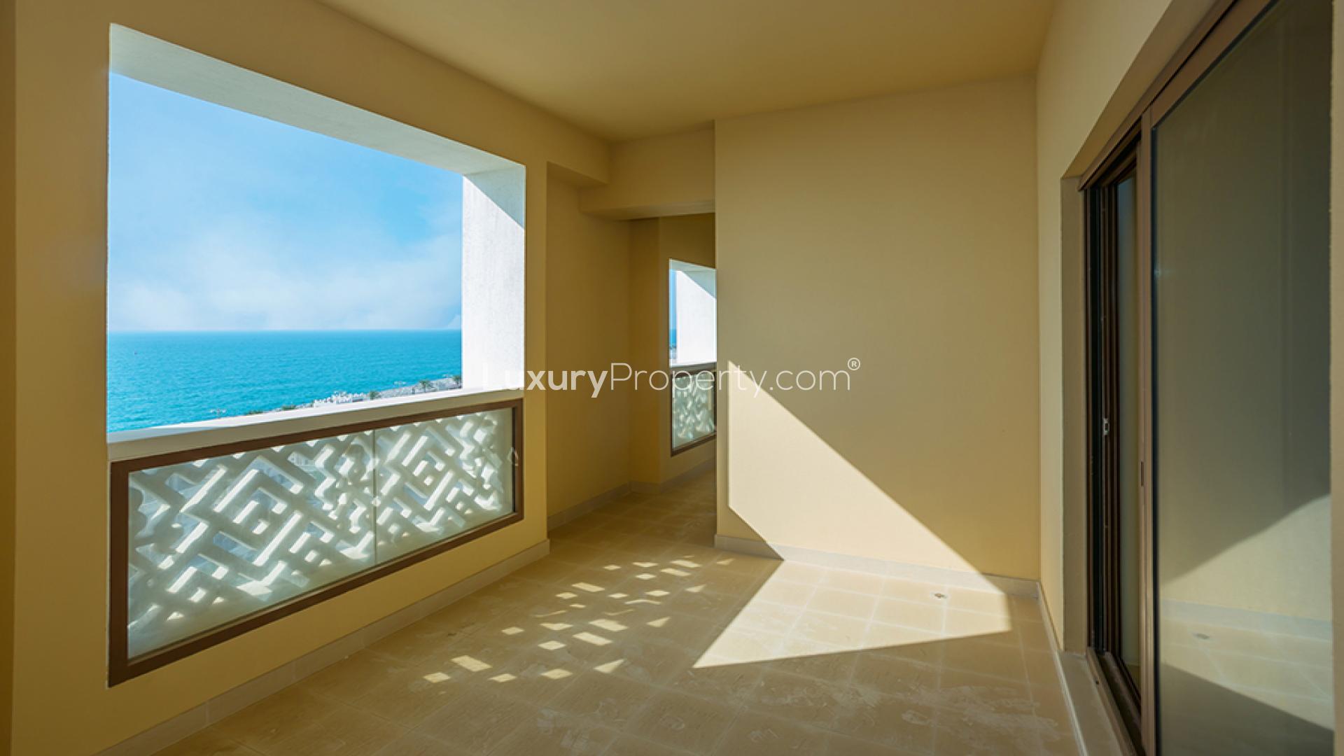 Spacious living room with sea view in Palm Jumeirah apartment for sale