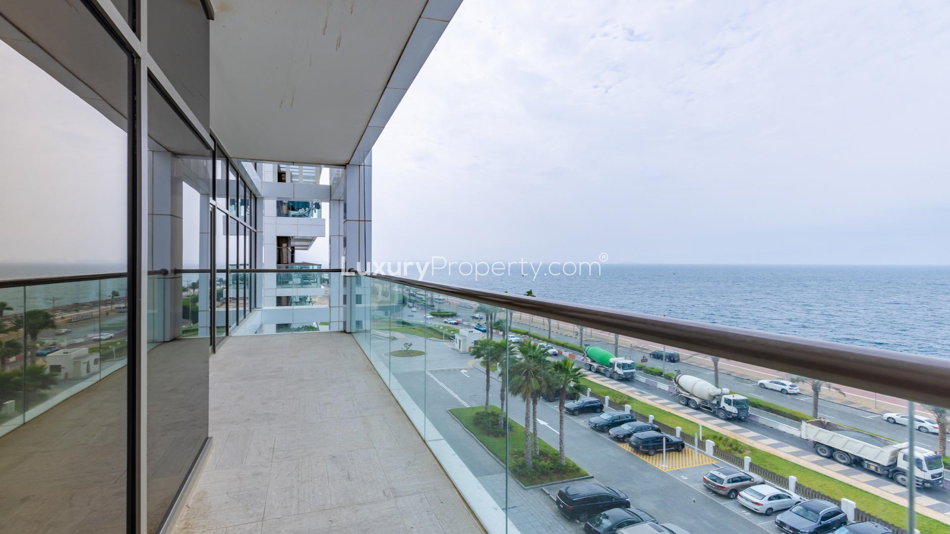 Seafront view from 3-bedroom apartment at 8 on Palm Jumeirah, The Crescent