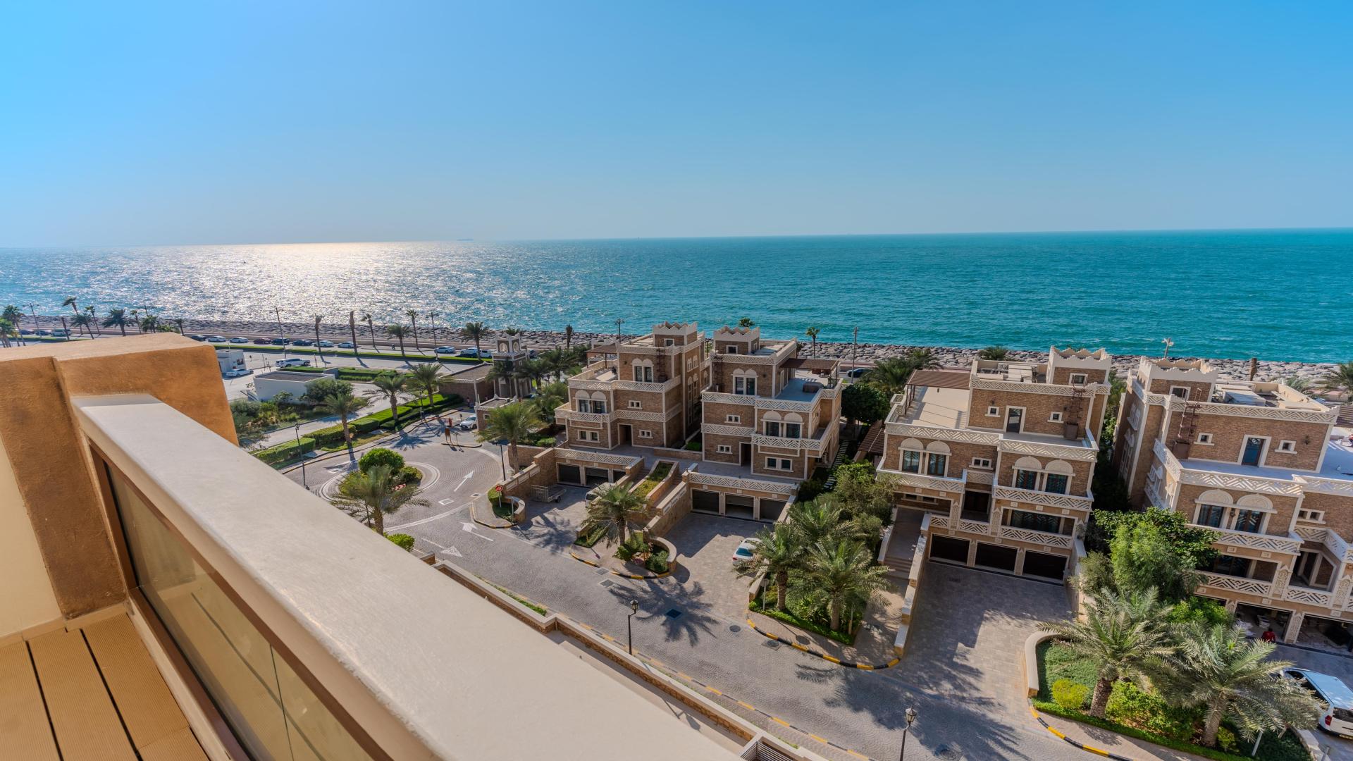 Modern living room in Palm Jumeirah 3-bedroom sea view duplex apartment, Kingdom of Sheba
