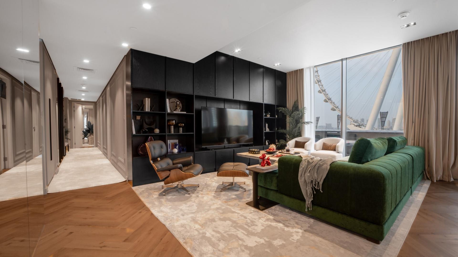 Modern kitchen in stylish 3-bedroom apartment, Bluewaters Residences, with elegant decor and sea views