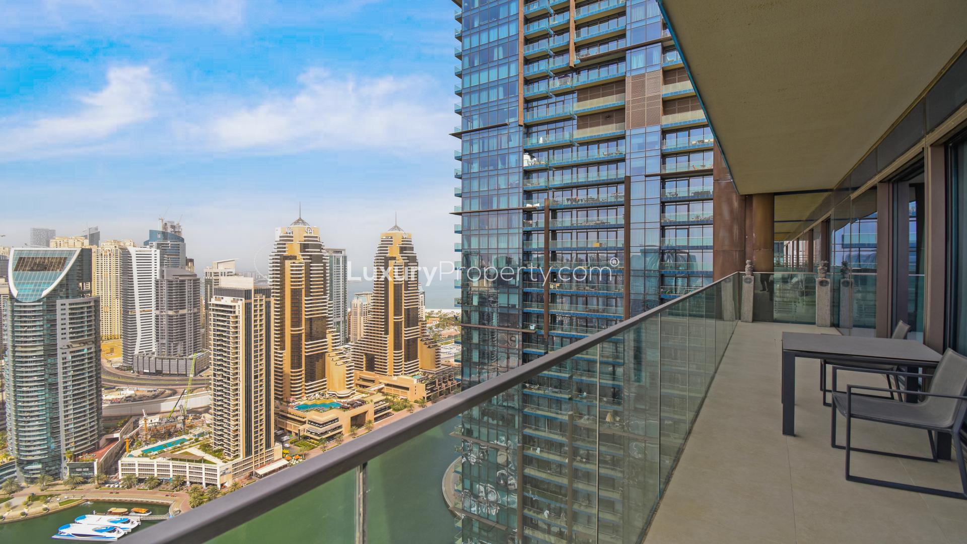 Modern high-floor apartment with large window view in Marina Gate, Dubai Marina