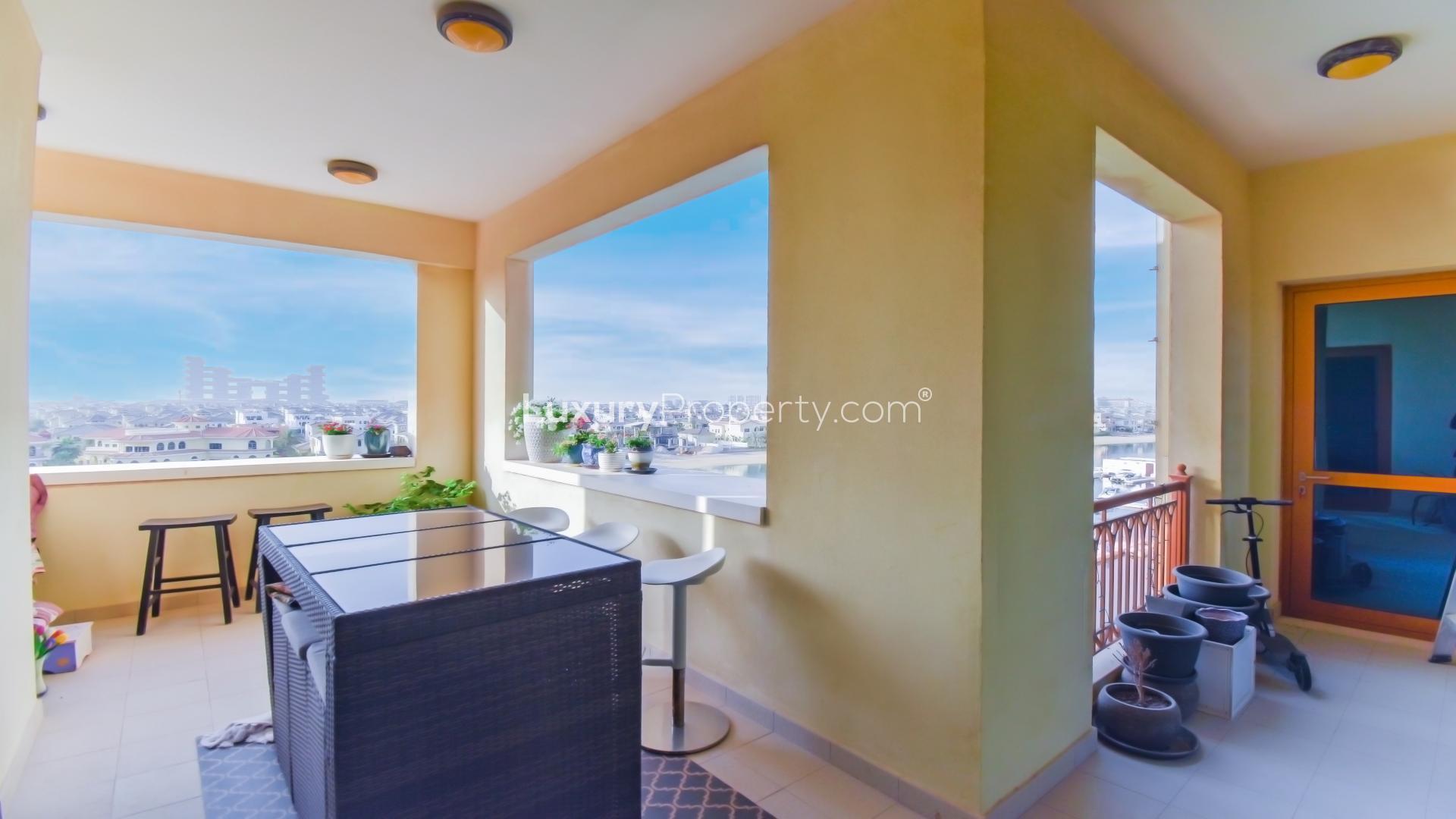 "Spacious bedroom in Palm Jumeirah apartment, featuring modern decor and ample storage space.",Luxurious Palm Jumeirah apartment living room with modern decor and stunning Atlantis views