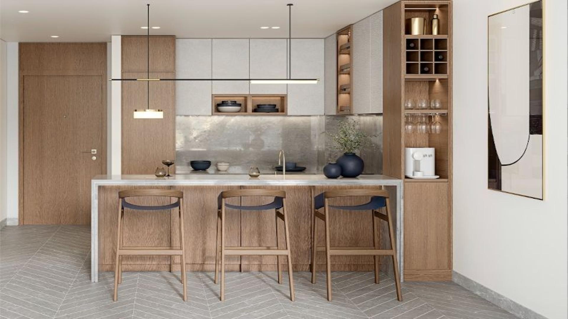 Luxurious apartment balcony with skyline view in Business Bay, The Crestmark