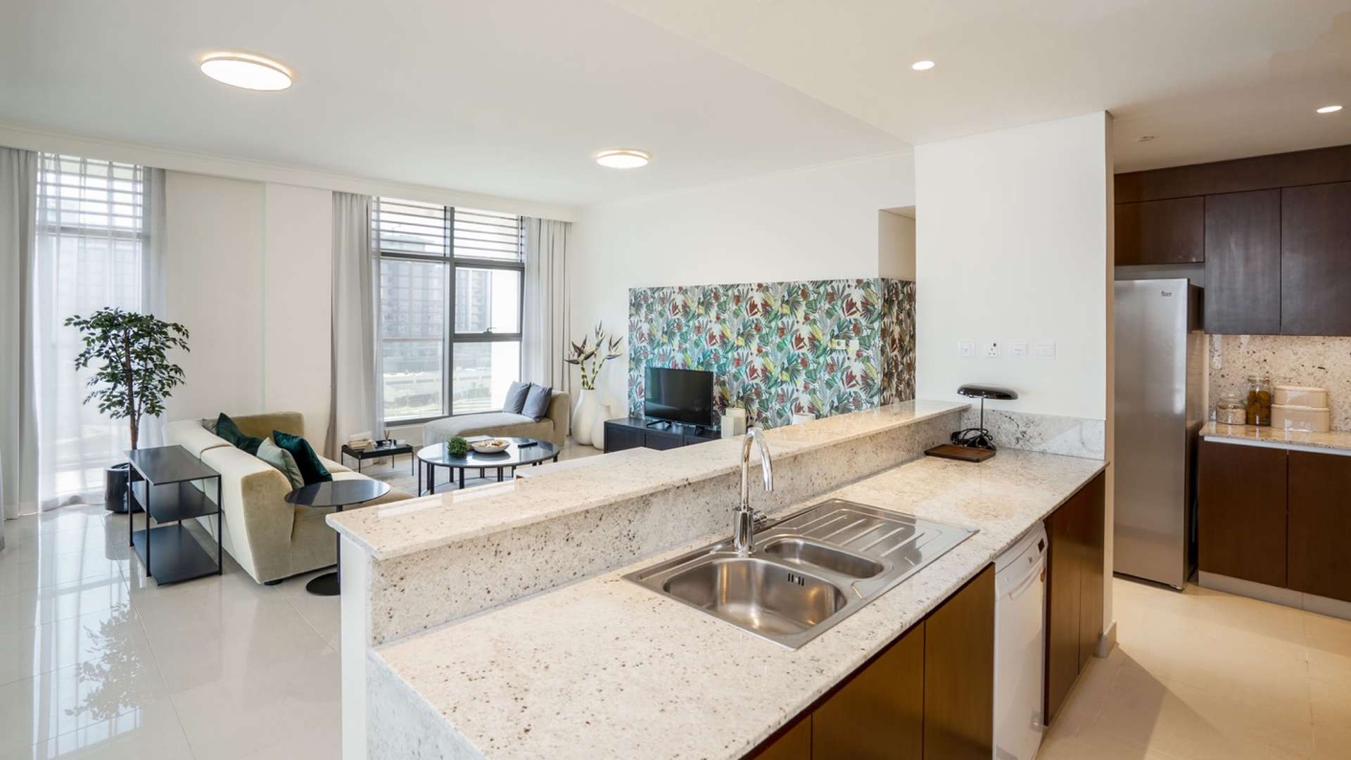 Luxurious living room in 3-bedroom apartment, Mulberry Park Heights, Dubai Hills Estate