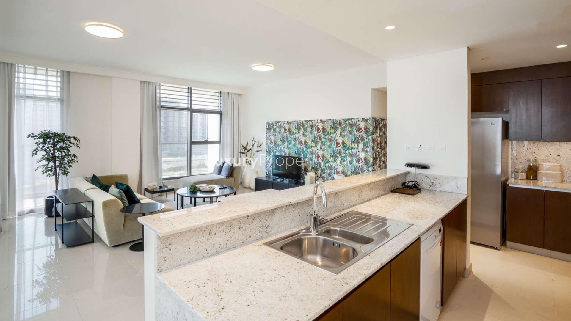 Modern kitchen in spacious 3-bedroom apartment, Mulberry Park Heights, Dubai Hills Estate