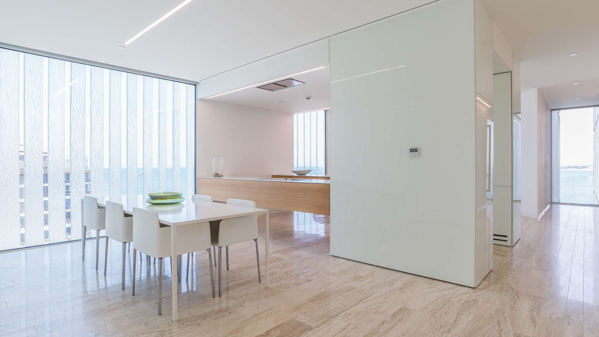 High-floor bedroom in Muraba Residences, Palm Jumeirah, with modern design and panoramic views