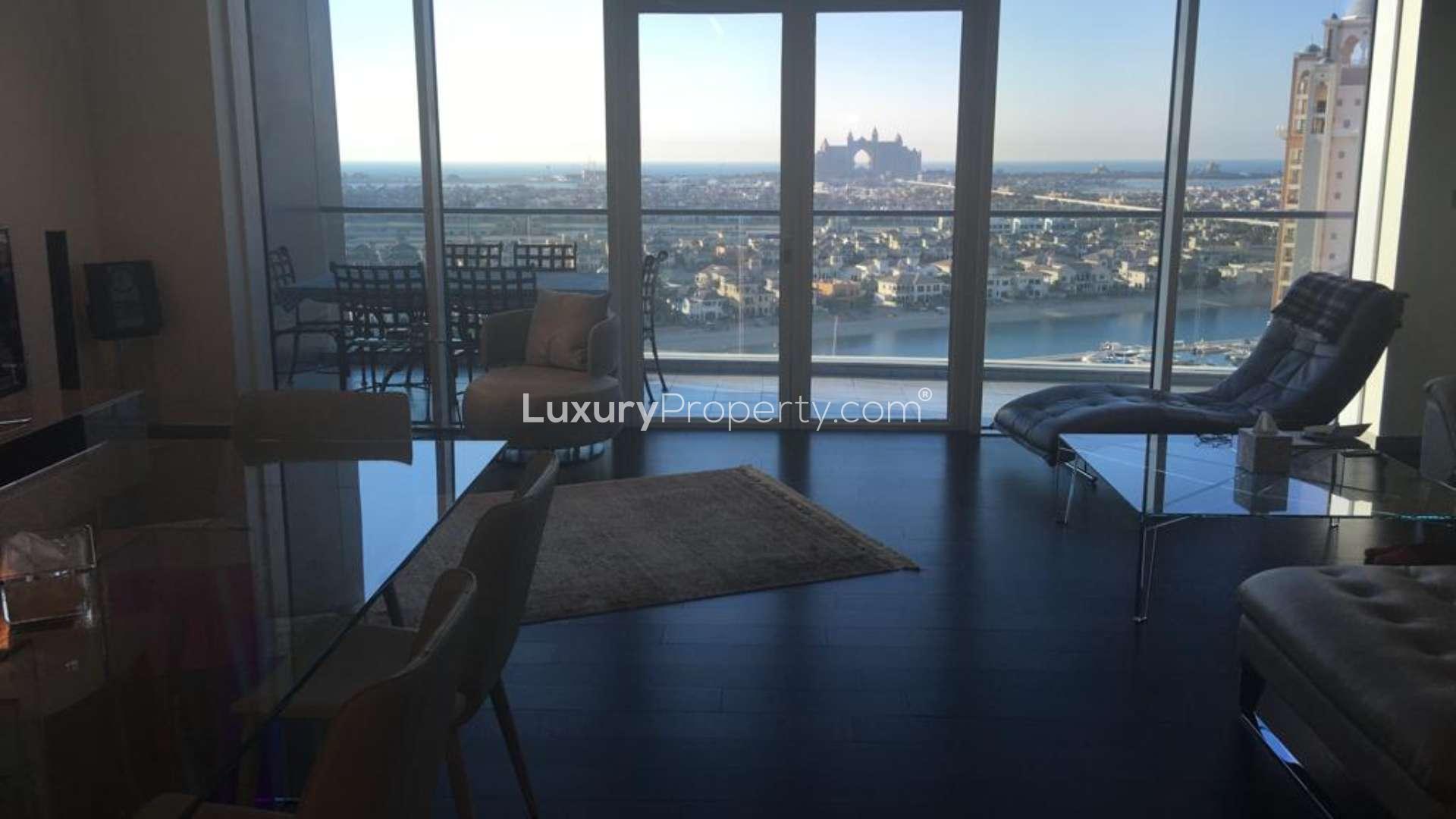 Upgraded 3-bedroom apartment interior with large windows, Oceana Residences, Palm Jumeirah