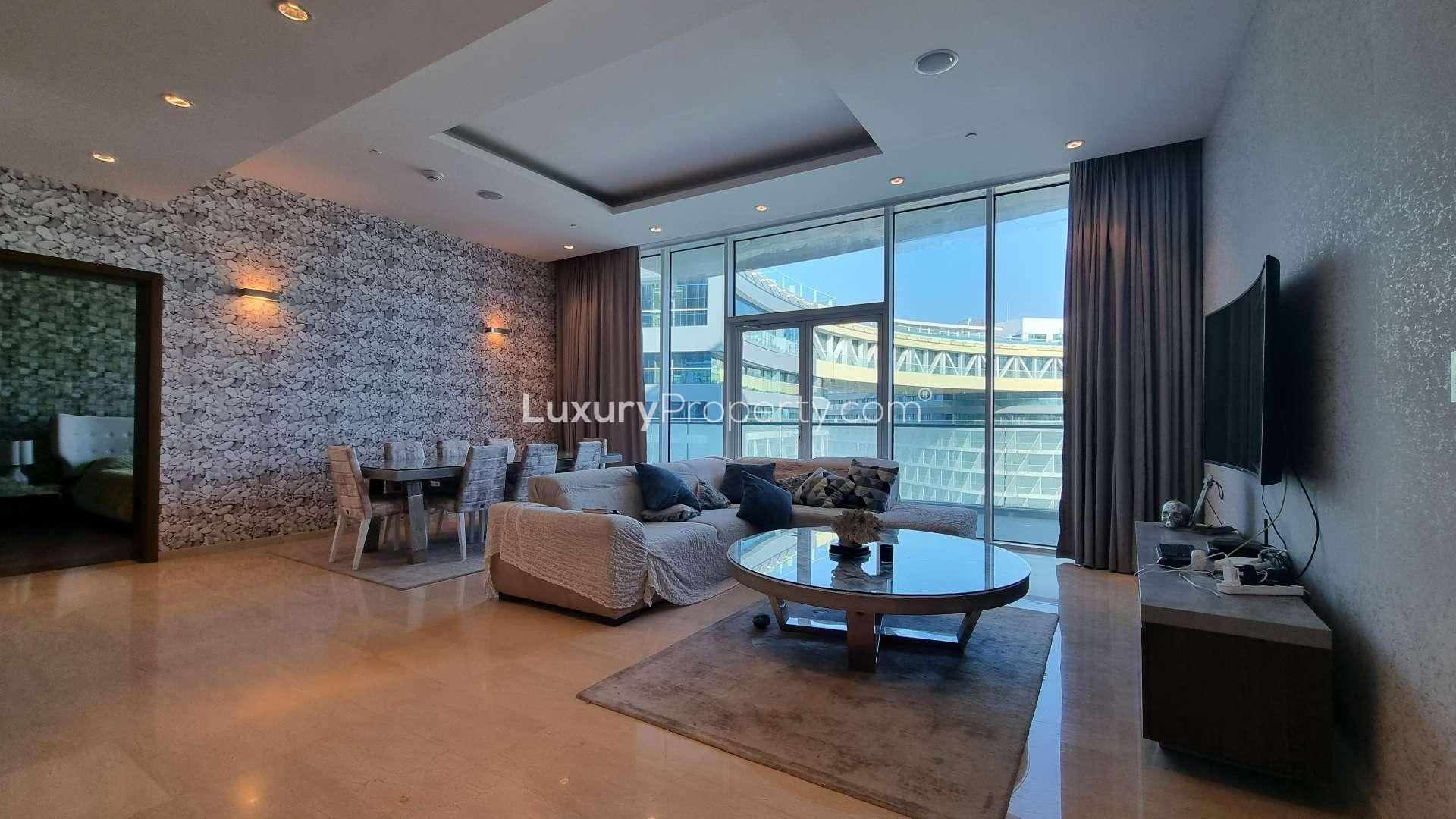 Skyline and sea view from Oceana apartment, Palm Jumeirah, Dubai. Ideal for sale listing