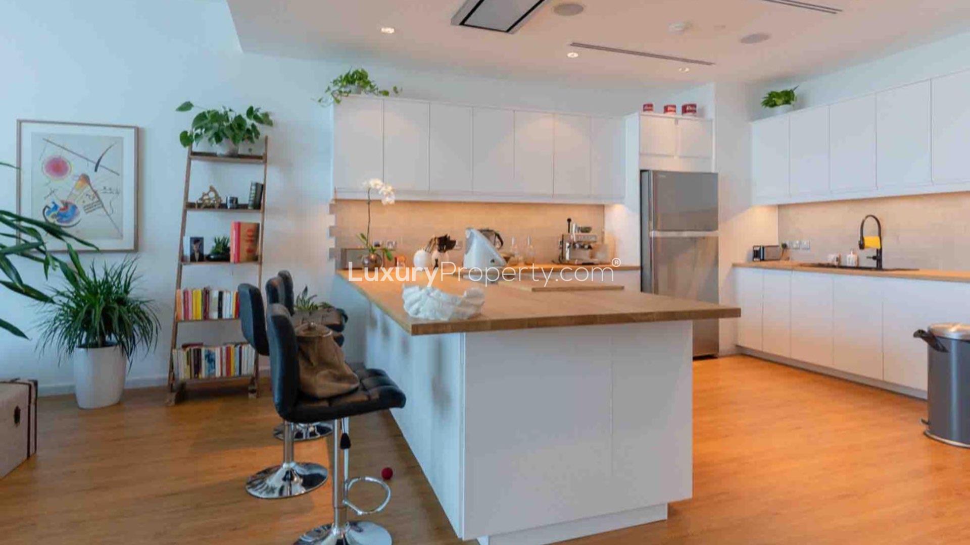 Sea view from Oceana Pacific apartment, Palm Jumeirah, showcasing marina and luxury yachts