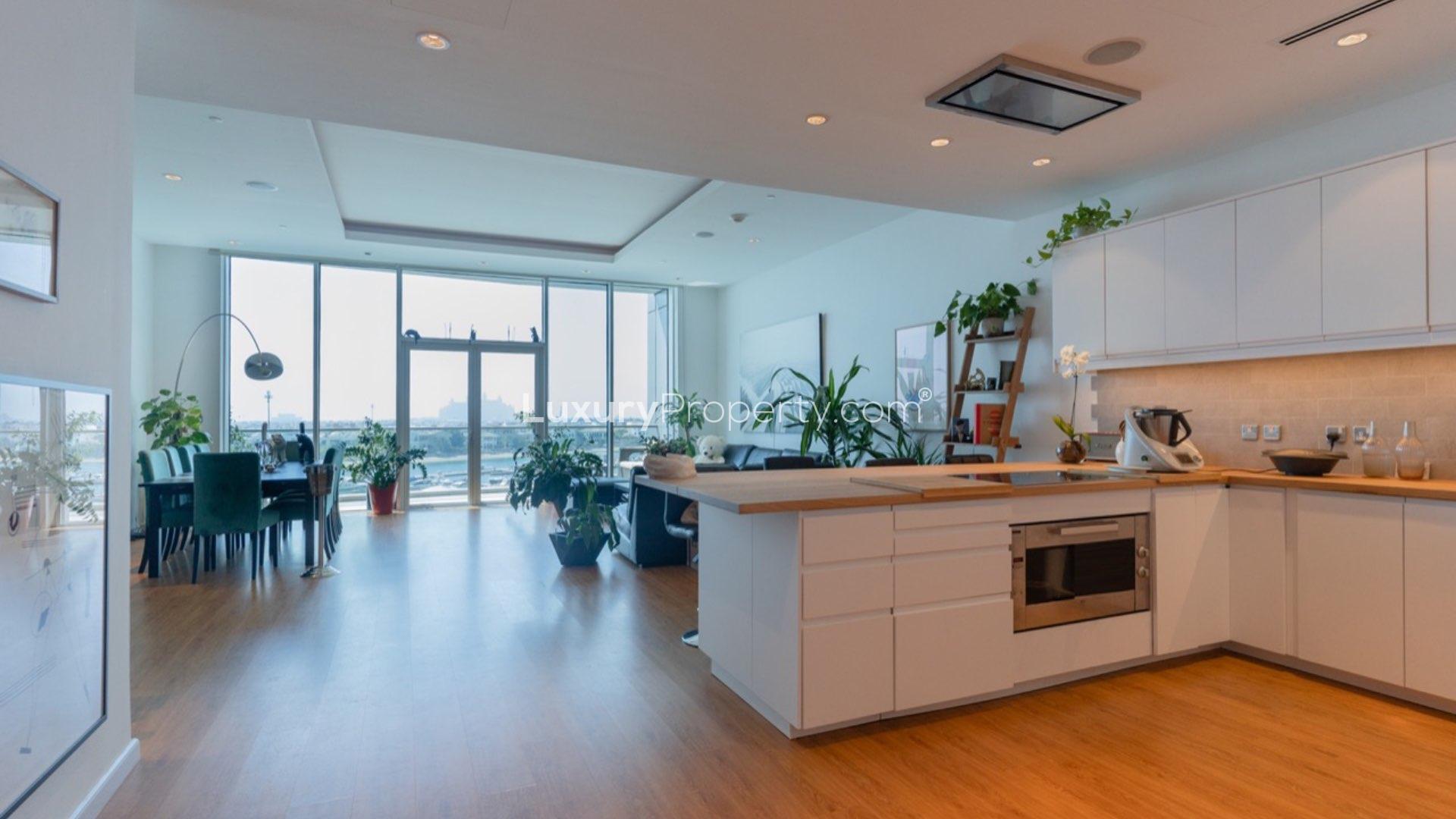 Modern kitchen in upgraded 3-bedroom apartment, Oceana Pacific, Palm Jumeirah