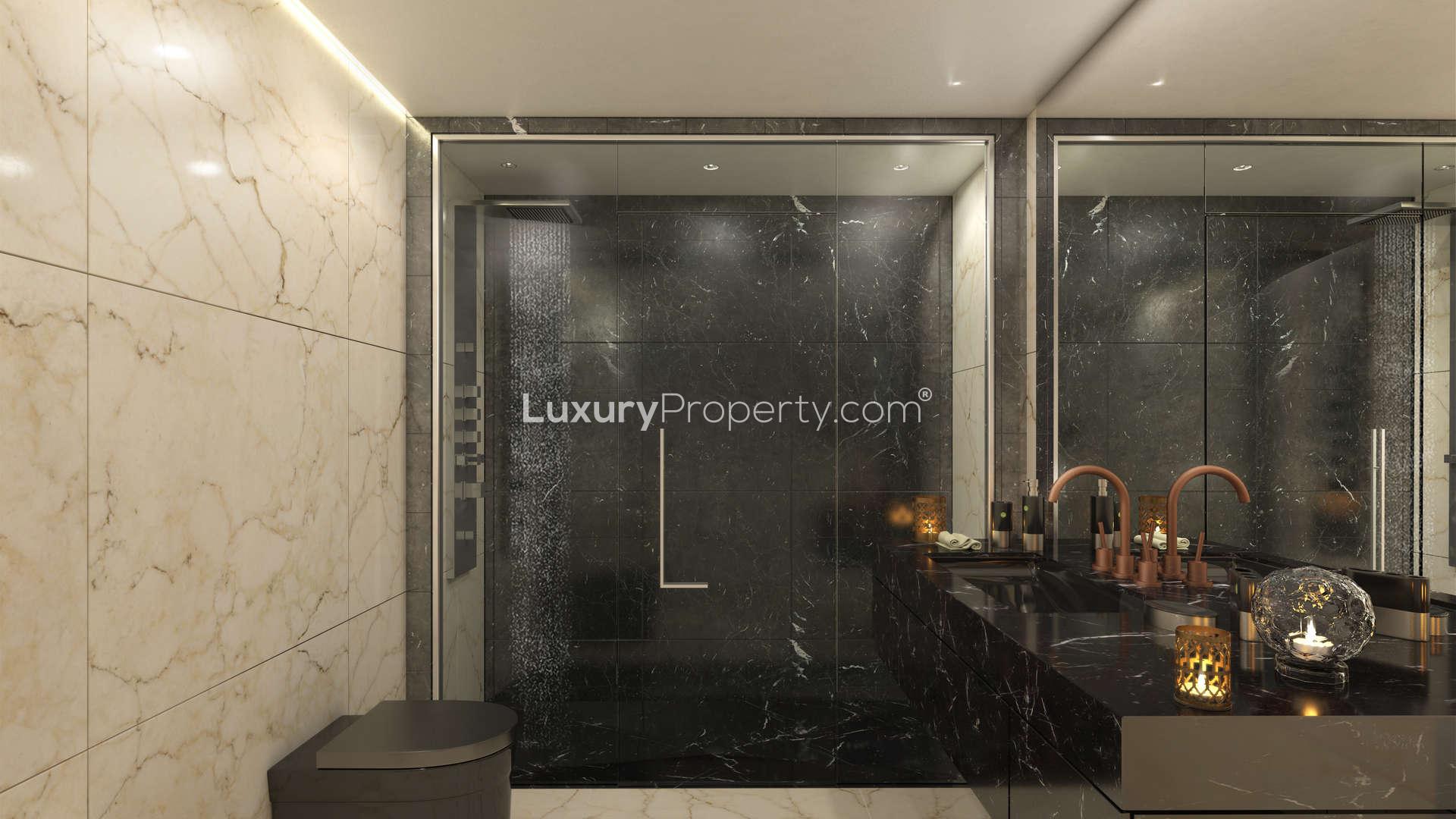 Luxurious bedroom in three-bedroom Olympic Resort apartment, Limassol, Cyprus, with stunning sea view