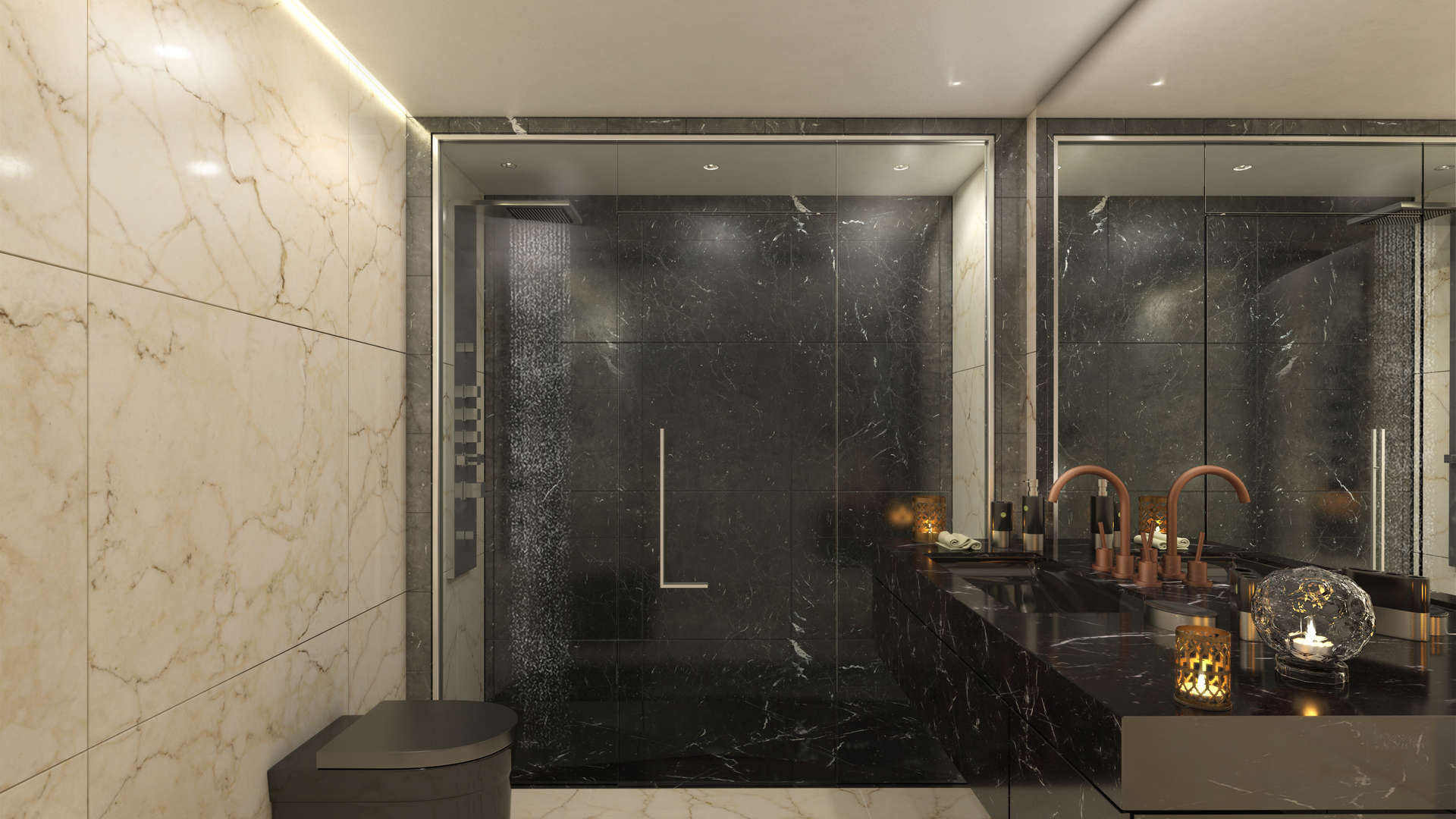 Luxurious bedroom in three-bedroom Olympic Resort apartment, Limassol, Cyprus, with stunning sea view