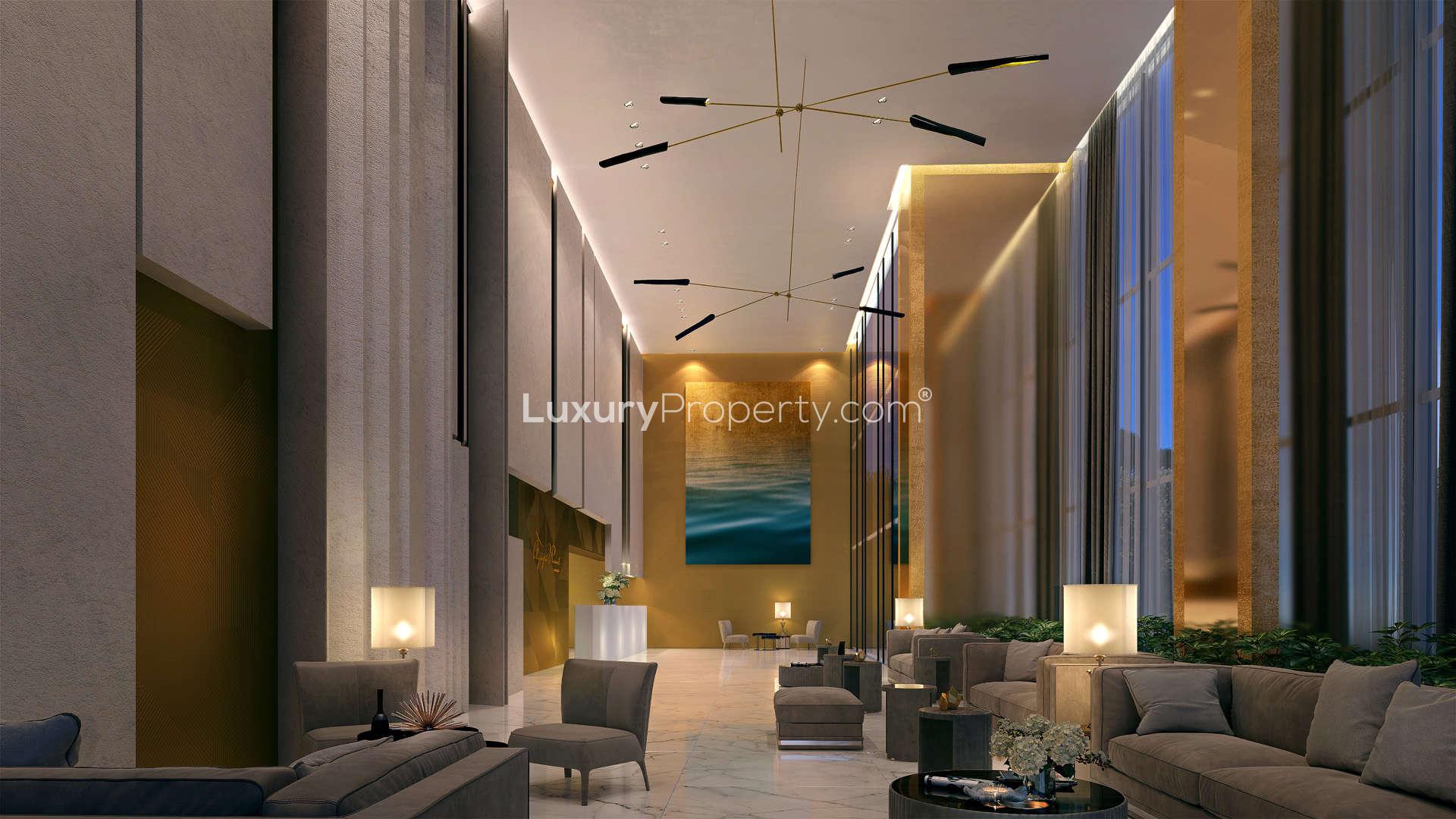 Luxurious lobby of 3-bedroom apartment in Olympic Resort, Limassol, featuring modern decor