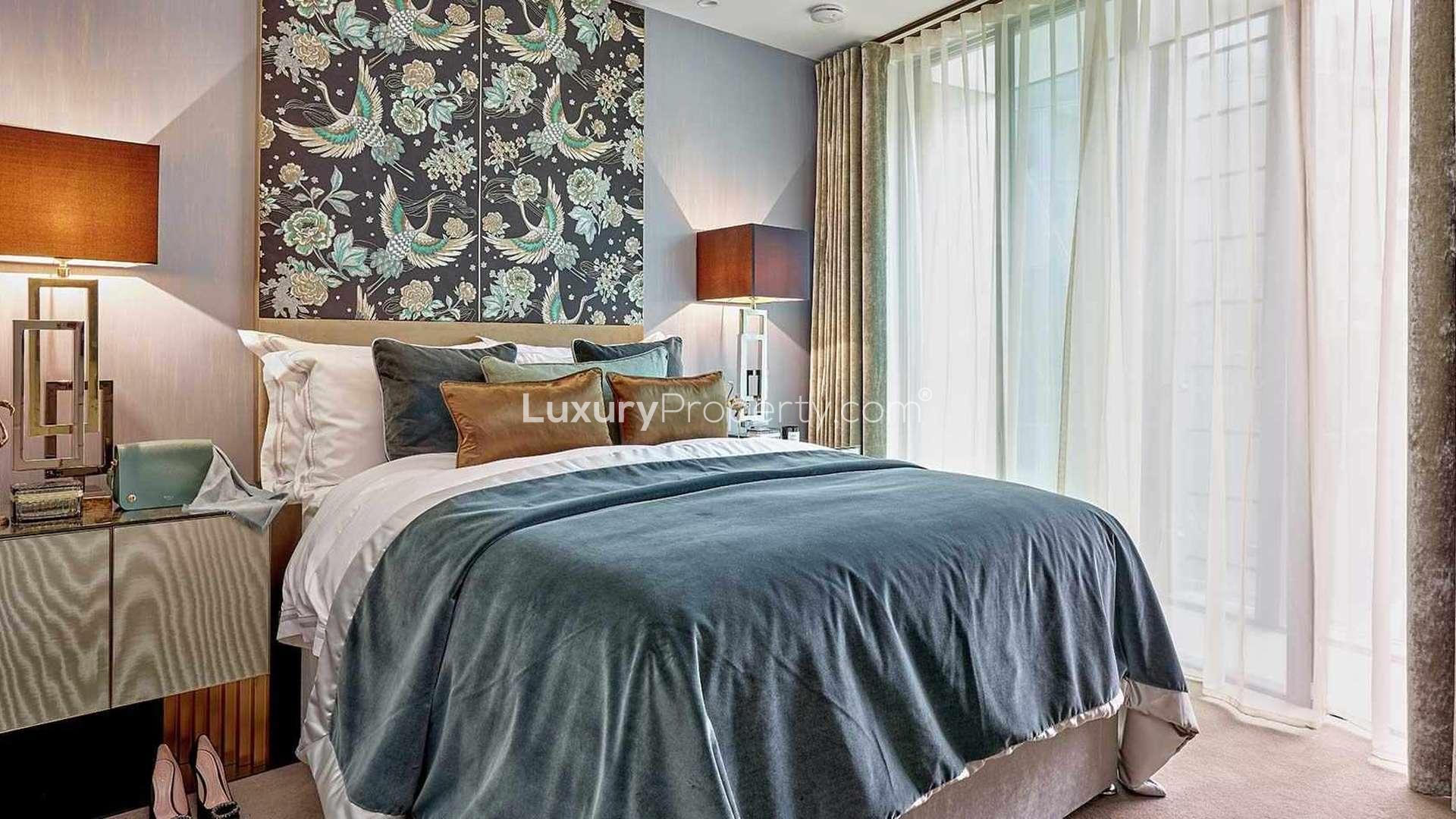 Modern kitchen in luxurious One Blackfriars apartment, Southwark, London. Stylish design, premium finishes