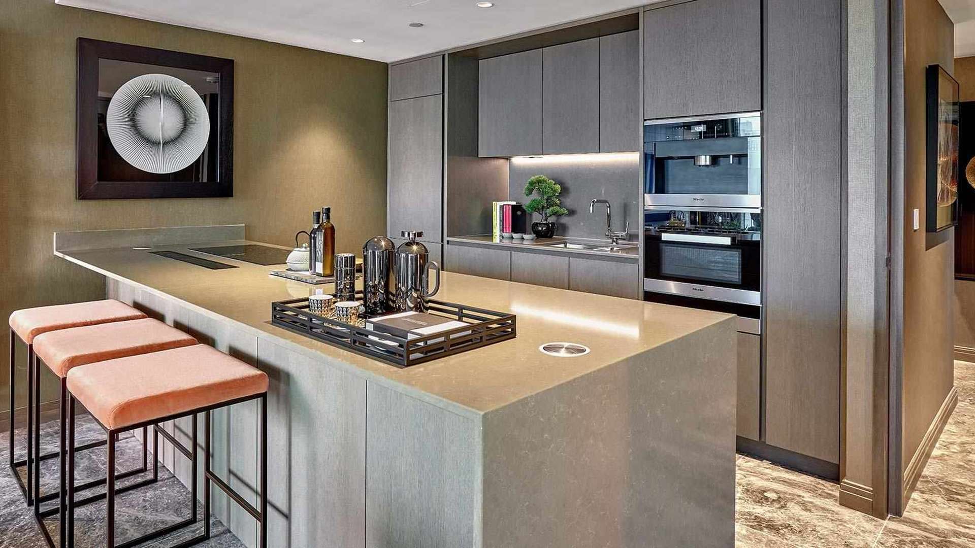 Luxurious dining area in One Blackfriars apartment, featuring elegant decor and modern furnishings