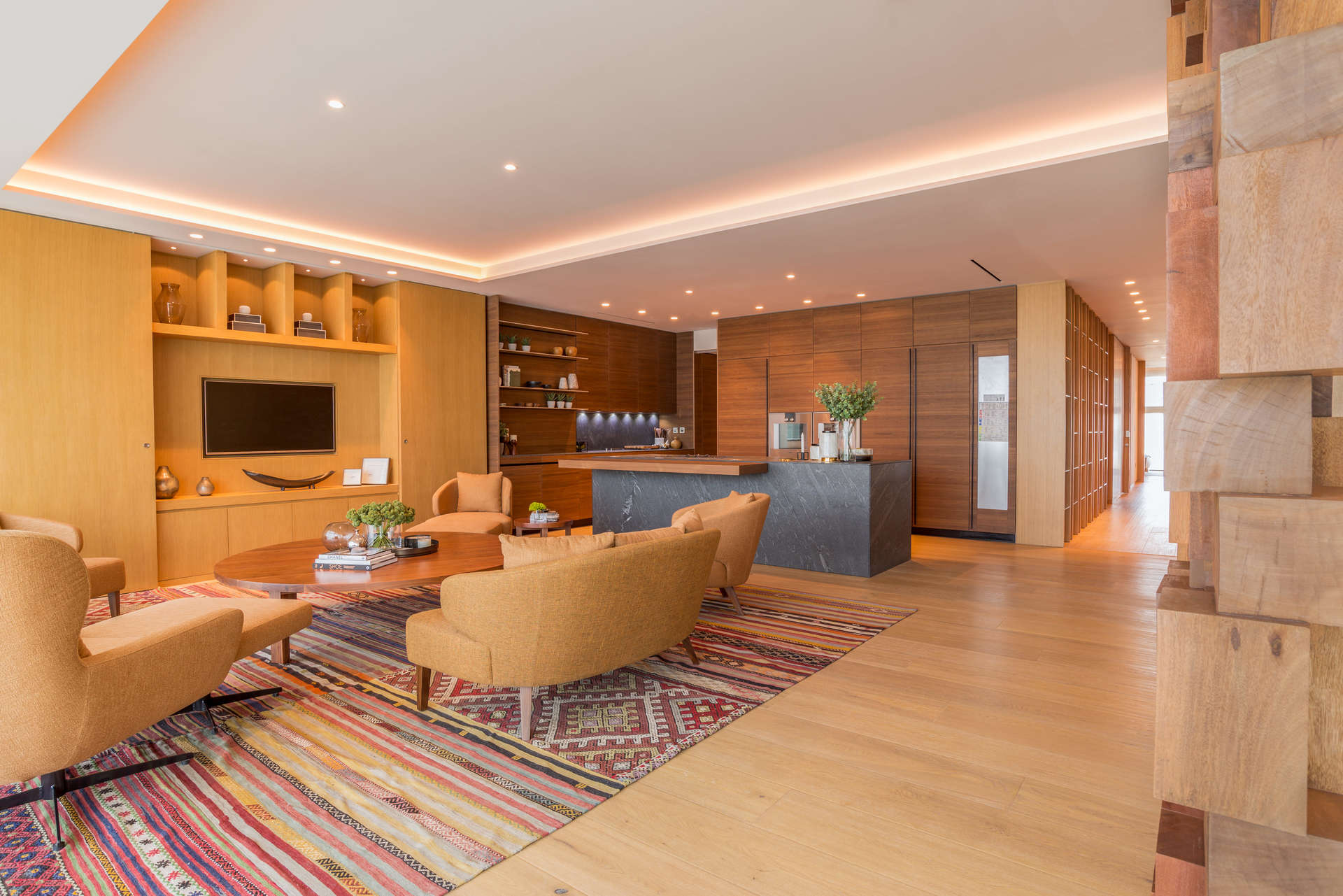 Modern bedroom interior in 3-bedroom apartment, One Palm, Palm Jumeirah, with elegant decor