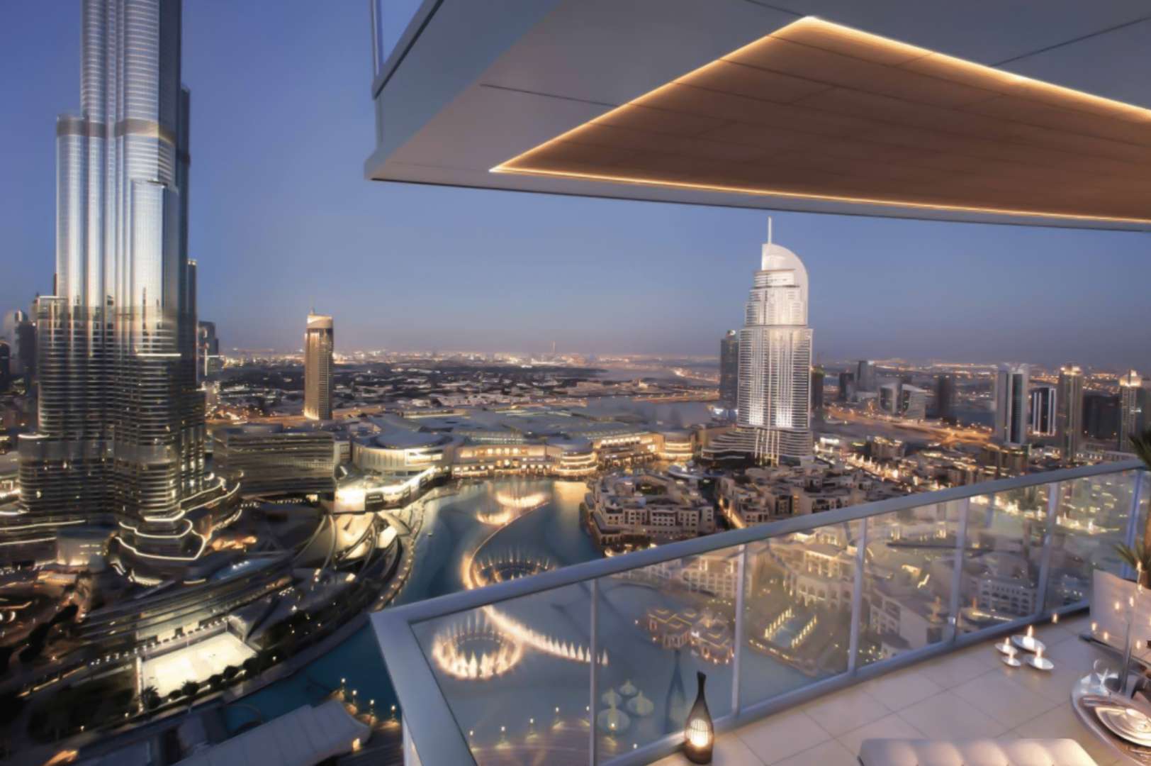 Luxurious living room in 3-bedroom apartment, Grande at Opera District, Downtown Dubai, stunning view