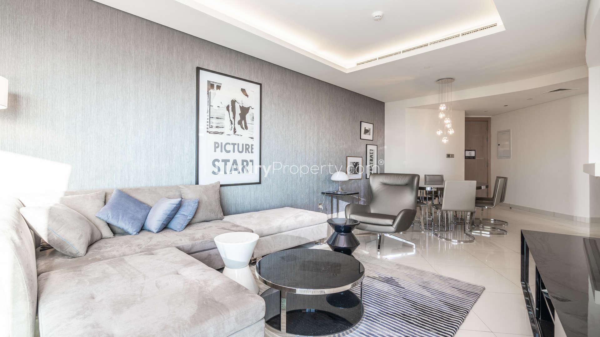 Luxurious bathroom with freestanding tub in three-bedroom apartment, Paramount Hotel, Business Bay