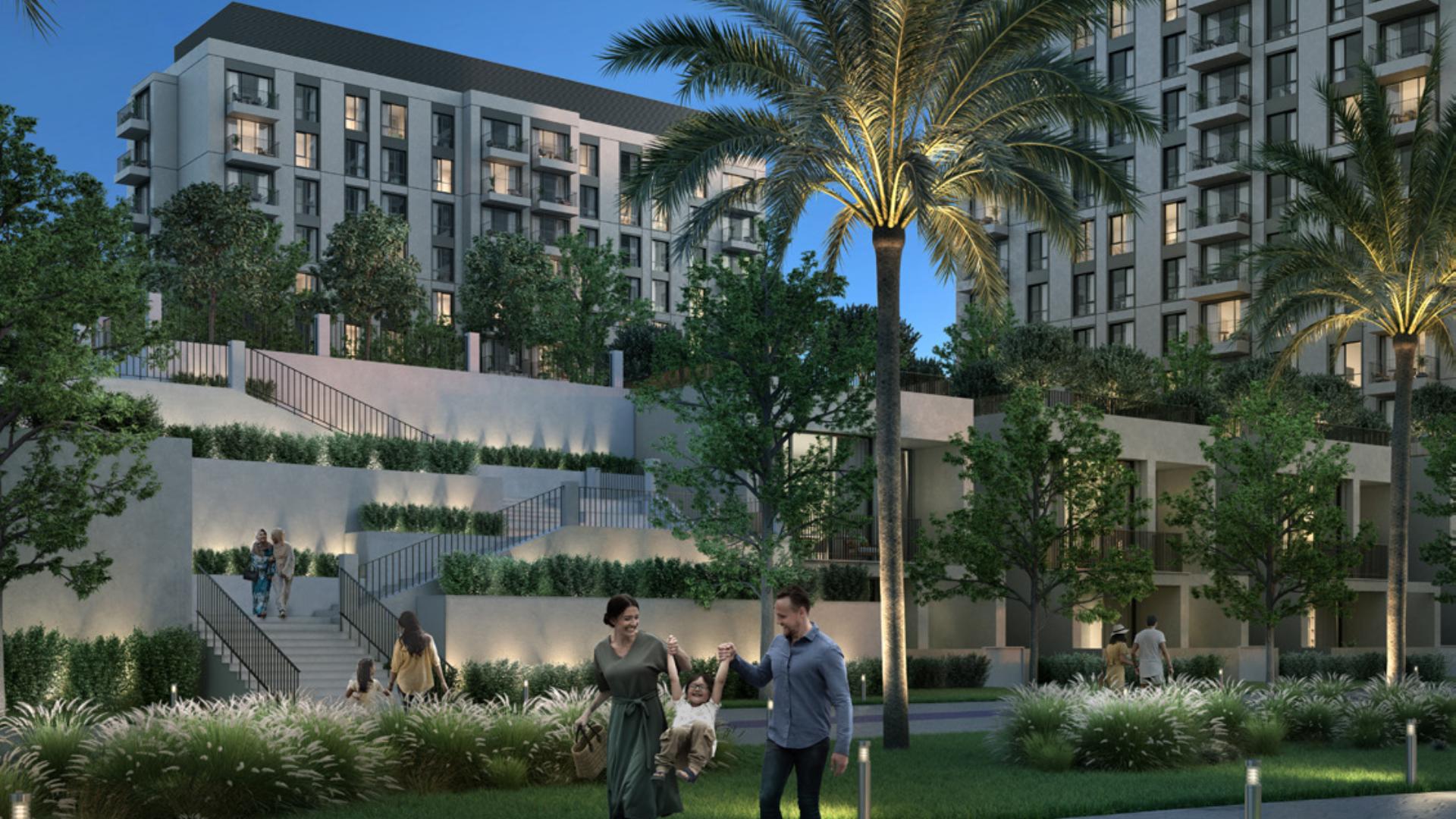 Aerial view of lush park in Park Horizon, Dubai Hills Estate community