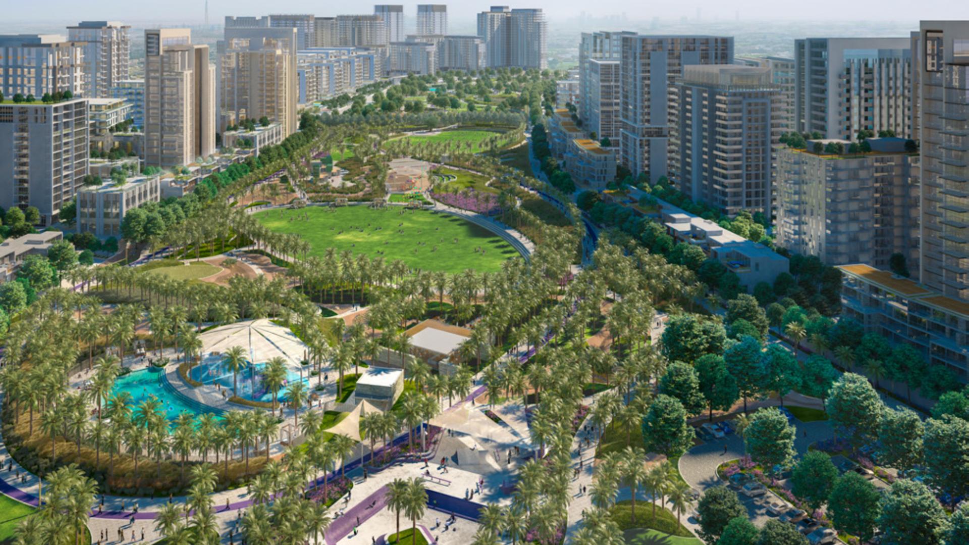 Luxurious pool and garden view at Park Horizon, Dubai Hills Estate apartment for sale
