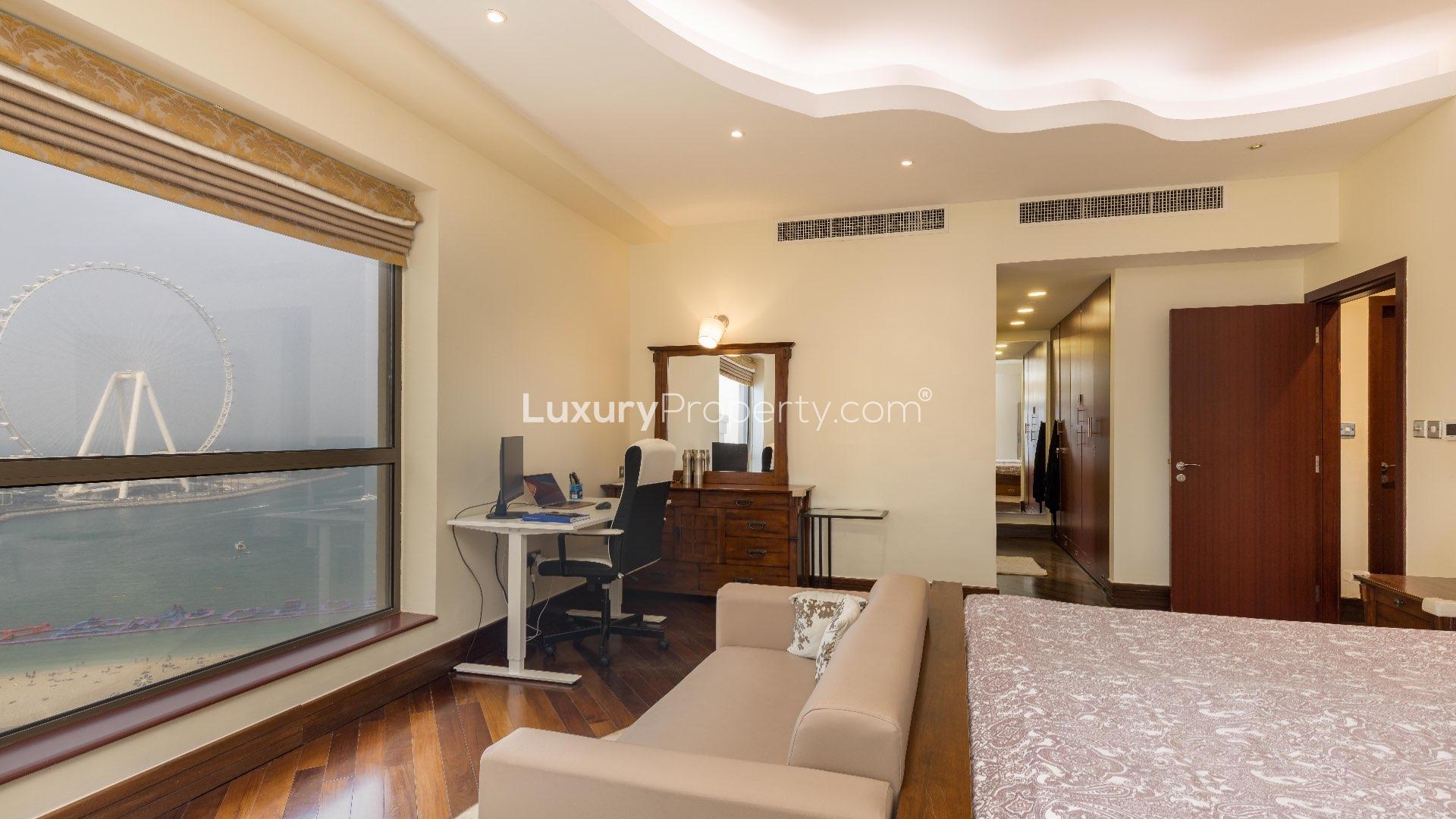 Upgraded bedroom with modern decor in Jumeirah Beach Residence apartment, Rimal community