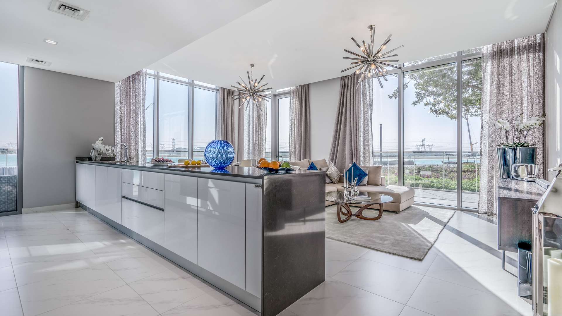 Luxurious bathroom with modern fixtures in Seagull Point apartment, MBR City