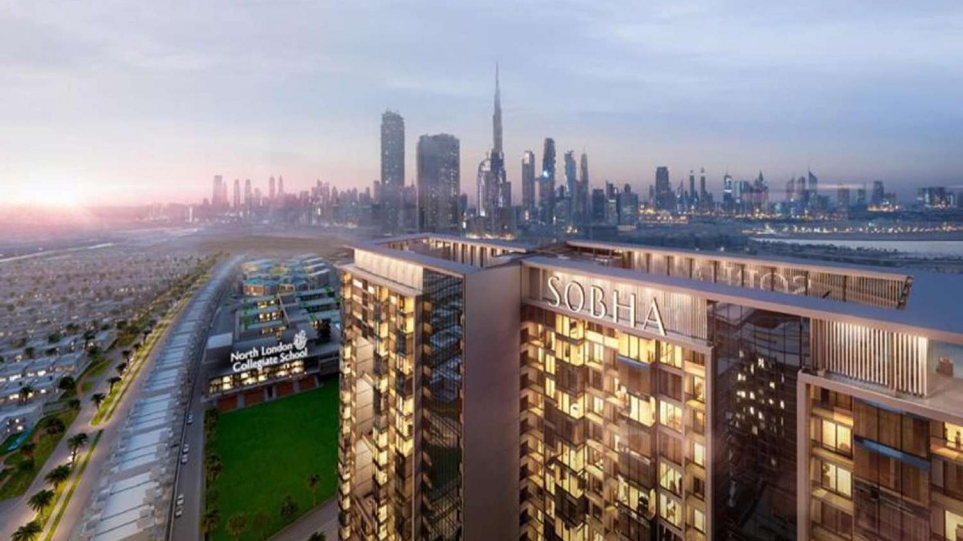 Mid-floor apartment view of Downtown and DIFC from Sobha Hartland, Mohammed Bin Rashid City