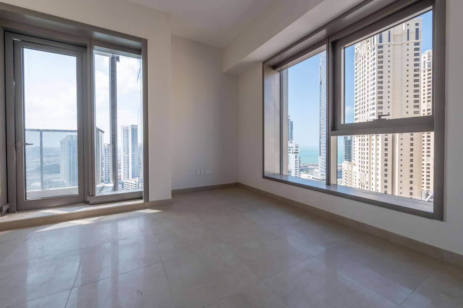 High-floor Sparkle Towers apartment with city view window, Dubai Marina