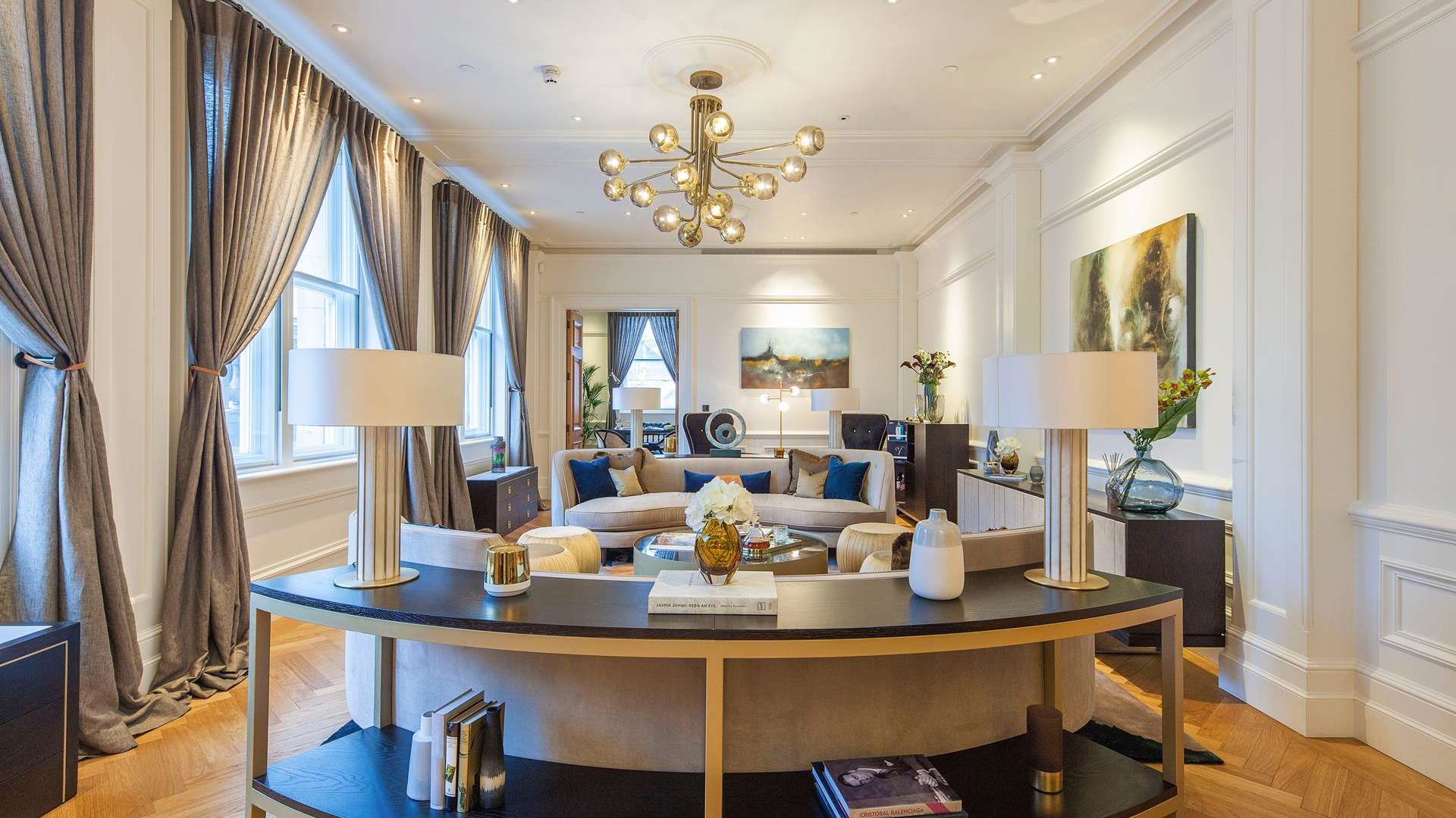 Facade of Oceanic House, luxury apartment building in St James's Park, London