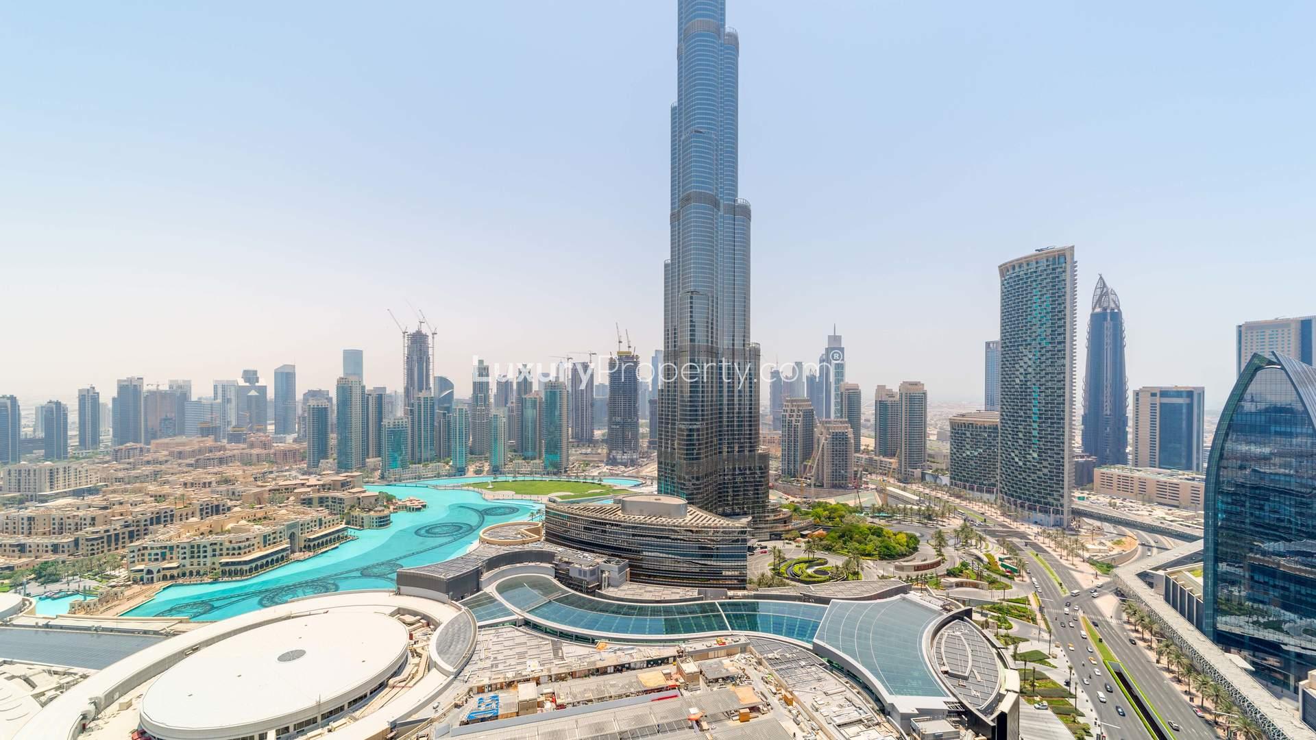 Skyline view from luxury apartment at The Address Dubai Mall, Downtown Dubai
