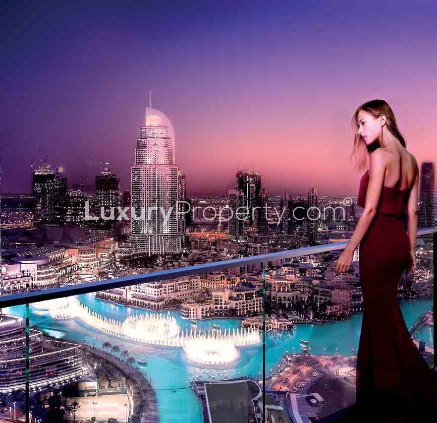 Modern bedroom in luxury apartment, The Address Residences, Downtown Dubai, for sale