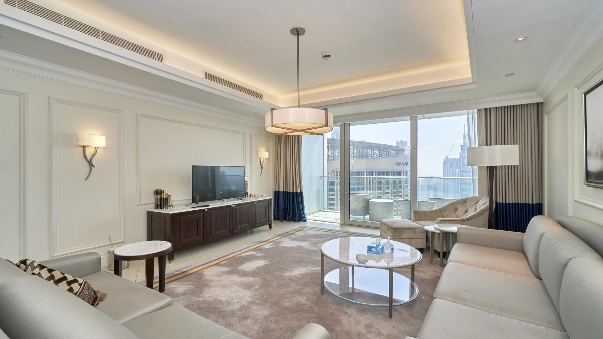 Balcony view from three-bed apartment in The Address The BLVD, Downtown Dubai for rent