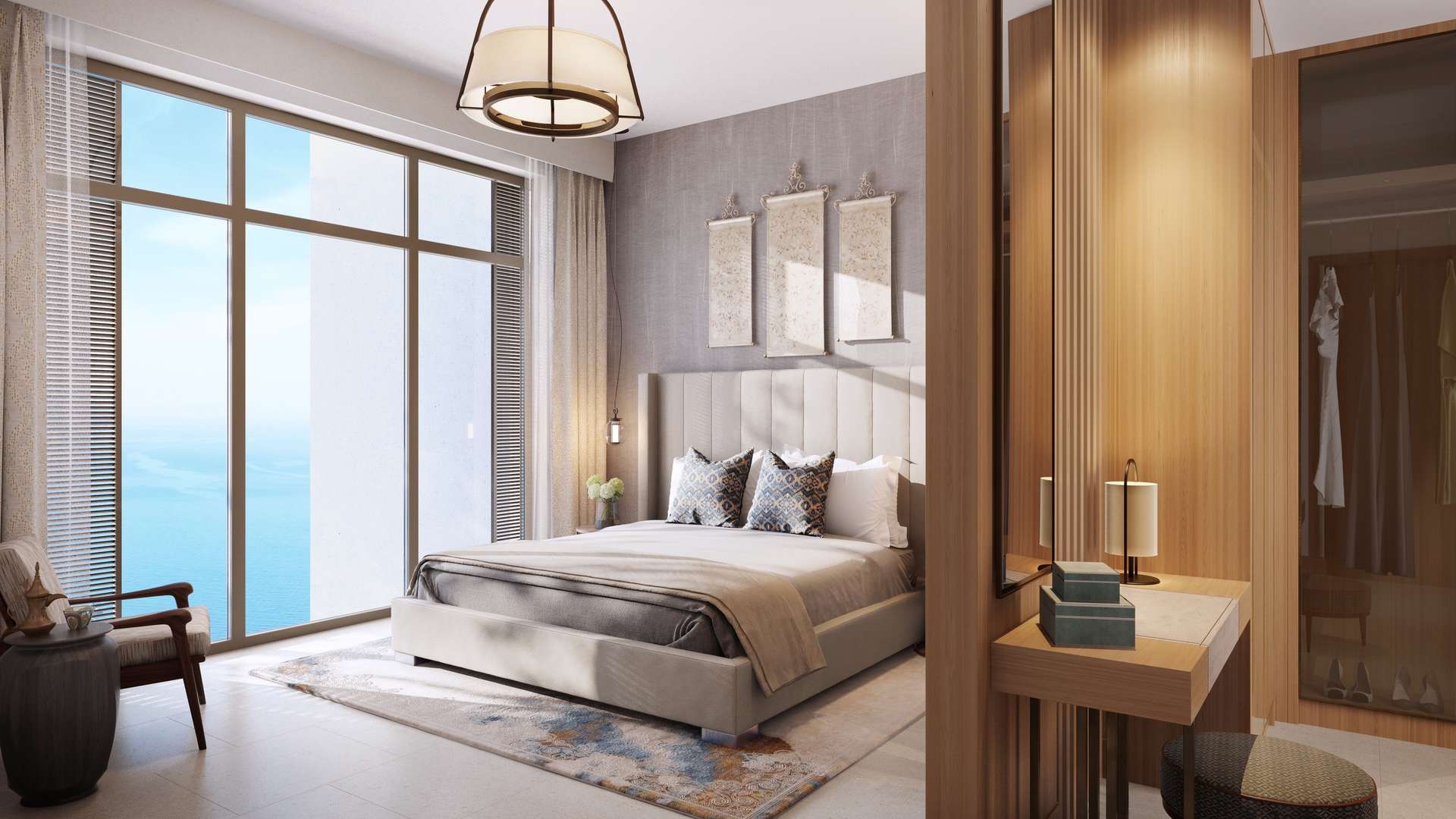 Dining area in beachfront apartment, The Residences at Mandarin Oriental, Muscat, Oman