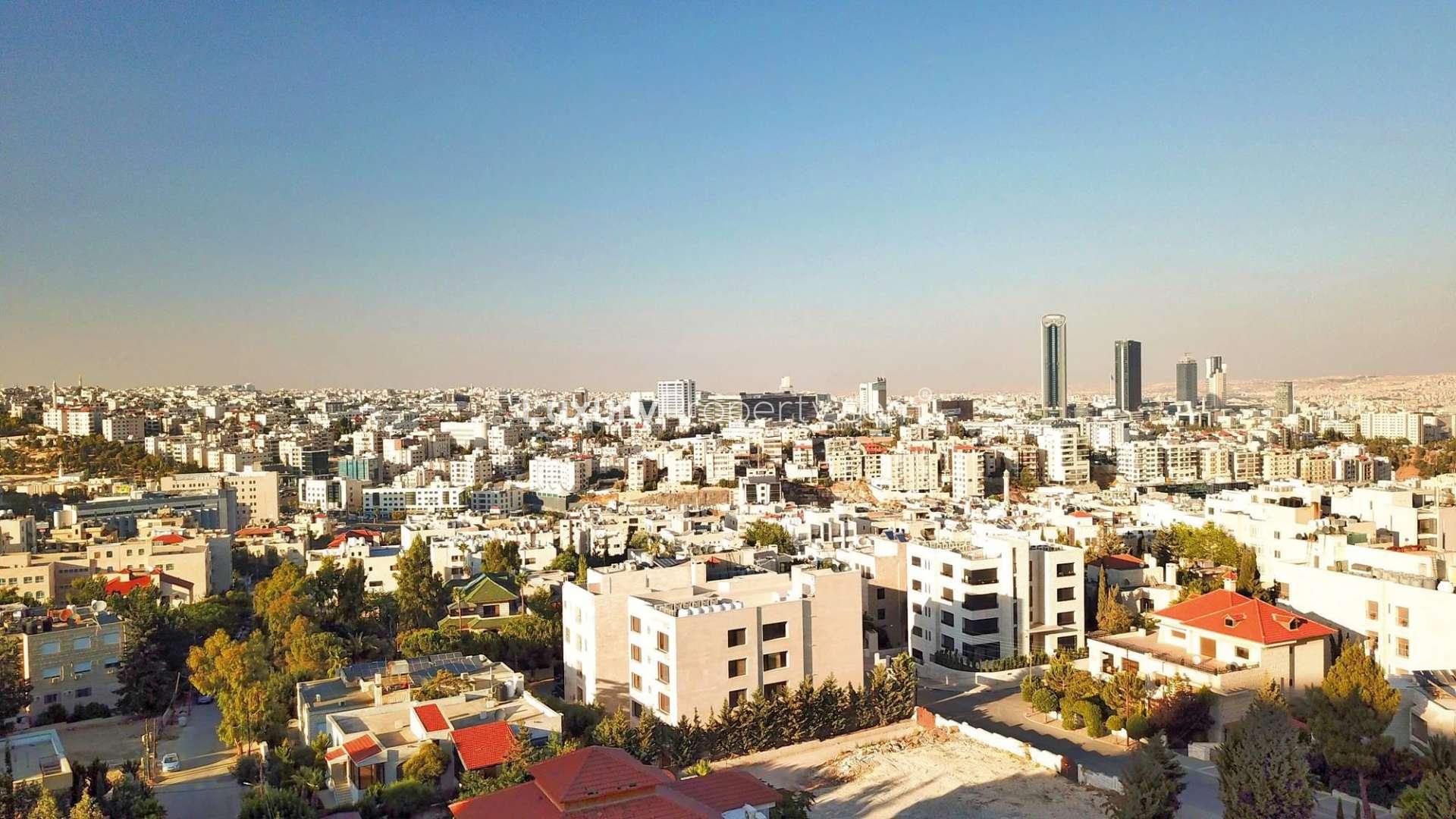 Skyline view from The Ritz-Carlton Residences, Amman, showcasing urban landscape and architecture