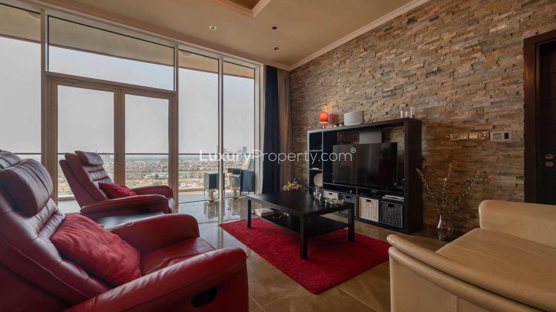 Balcony view of Palm Yacht Marina from Tiara Residences apartment on Palm Jumeirah