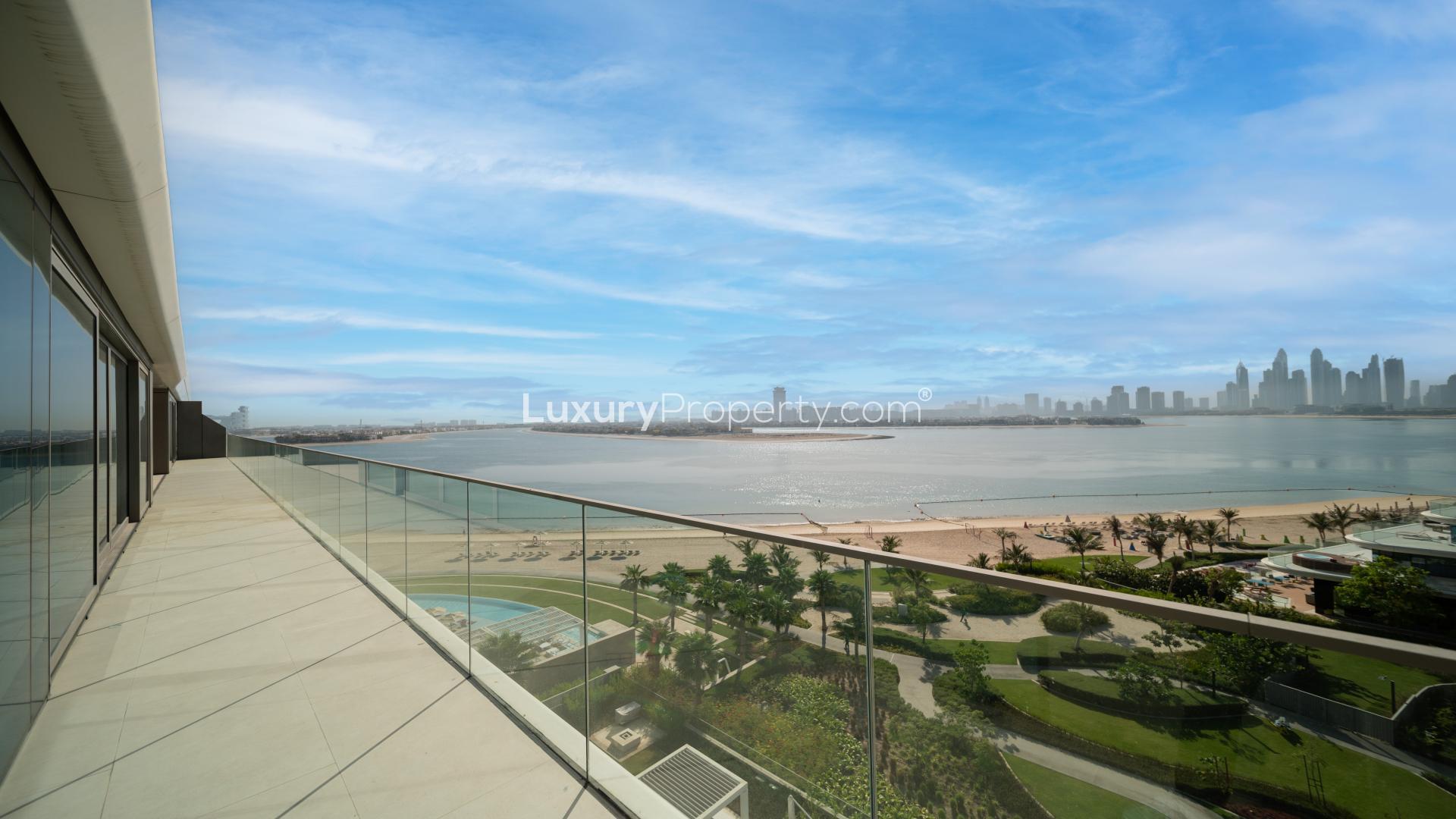 Top-floor apartment living room with sea views, Palm Jumeirah, W Residences, for sale