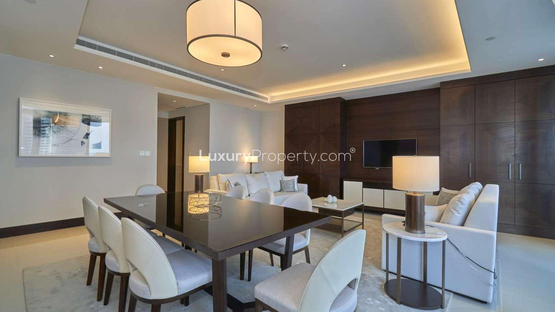 Luxurious living room in Downtown Dubai apartment, The Address Sky View Towers