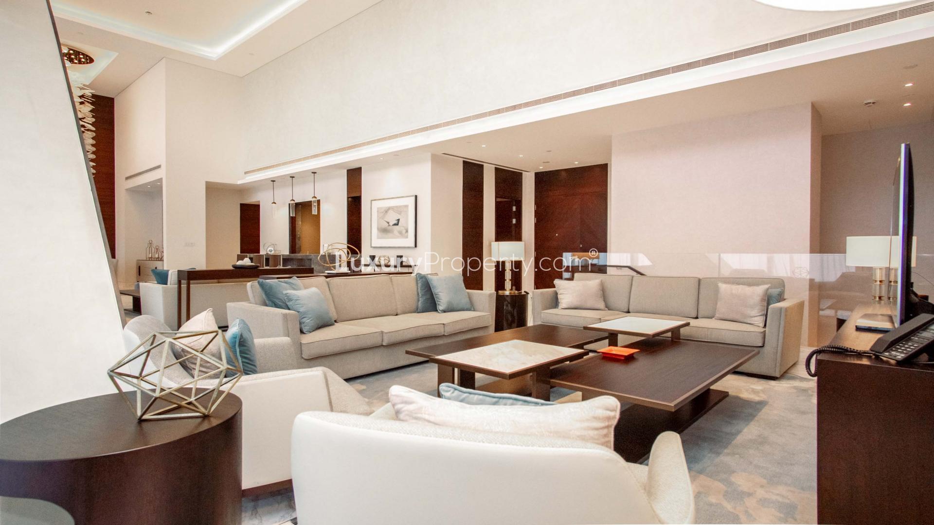 Furnished living area in high-floor penthouse, The Address Sky View Towers, Downtown Dubai