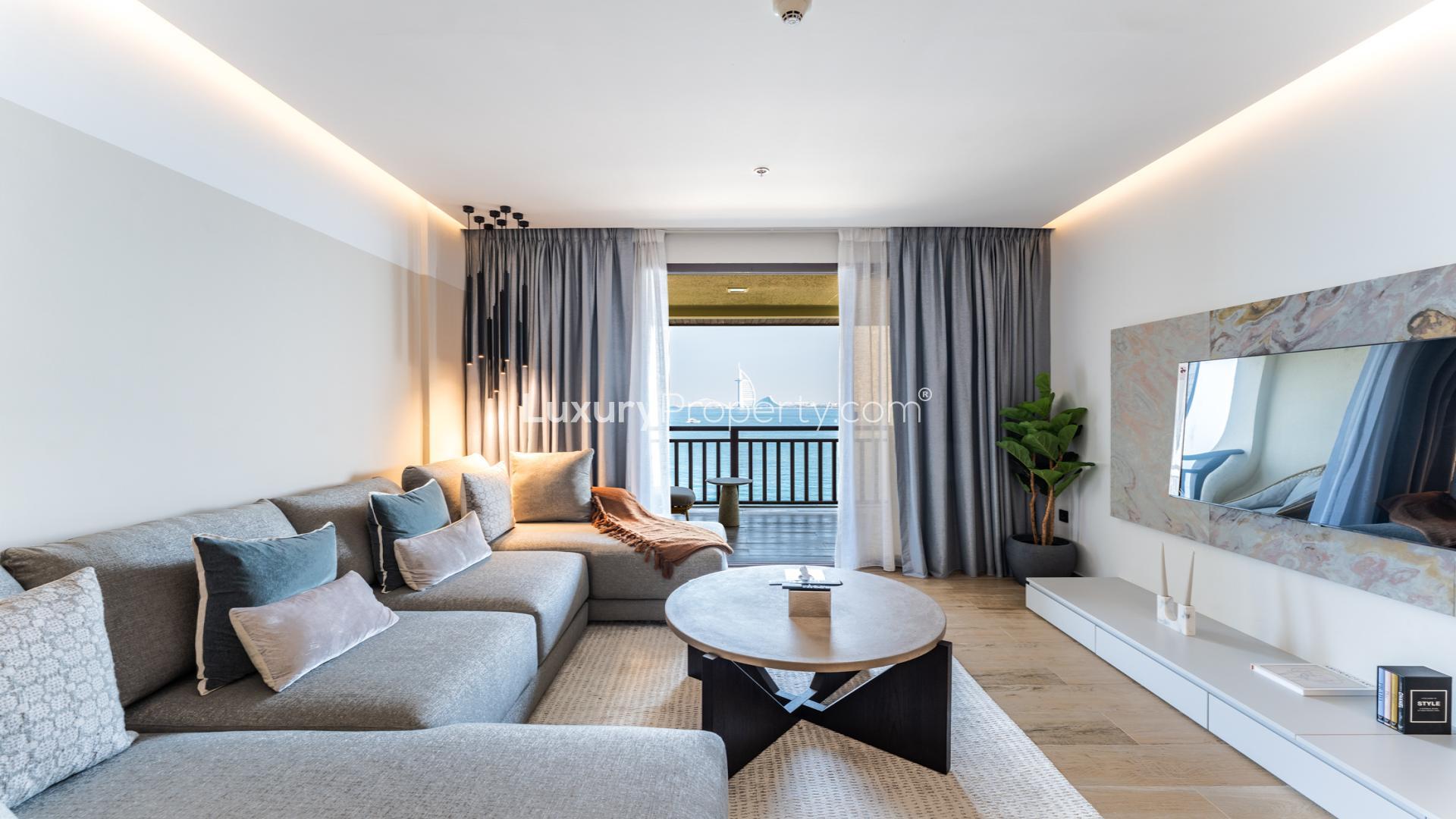 Penthouse terrace with 180-degree ocean view at Palm Jumeirah, The Royal Amwaj