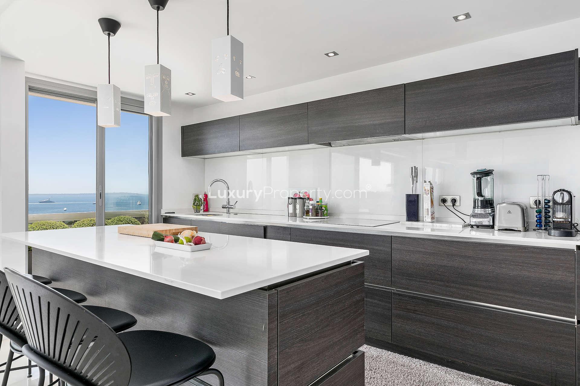 Stylish outdoor terrace with pool in Antibes penthouse, French Riviera