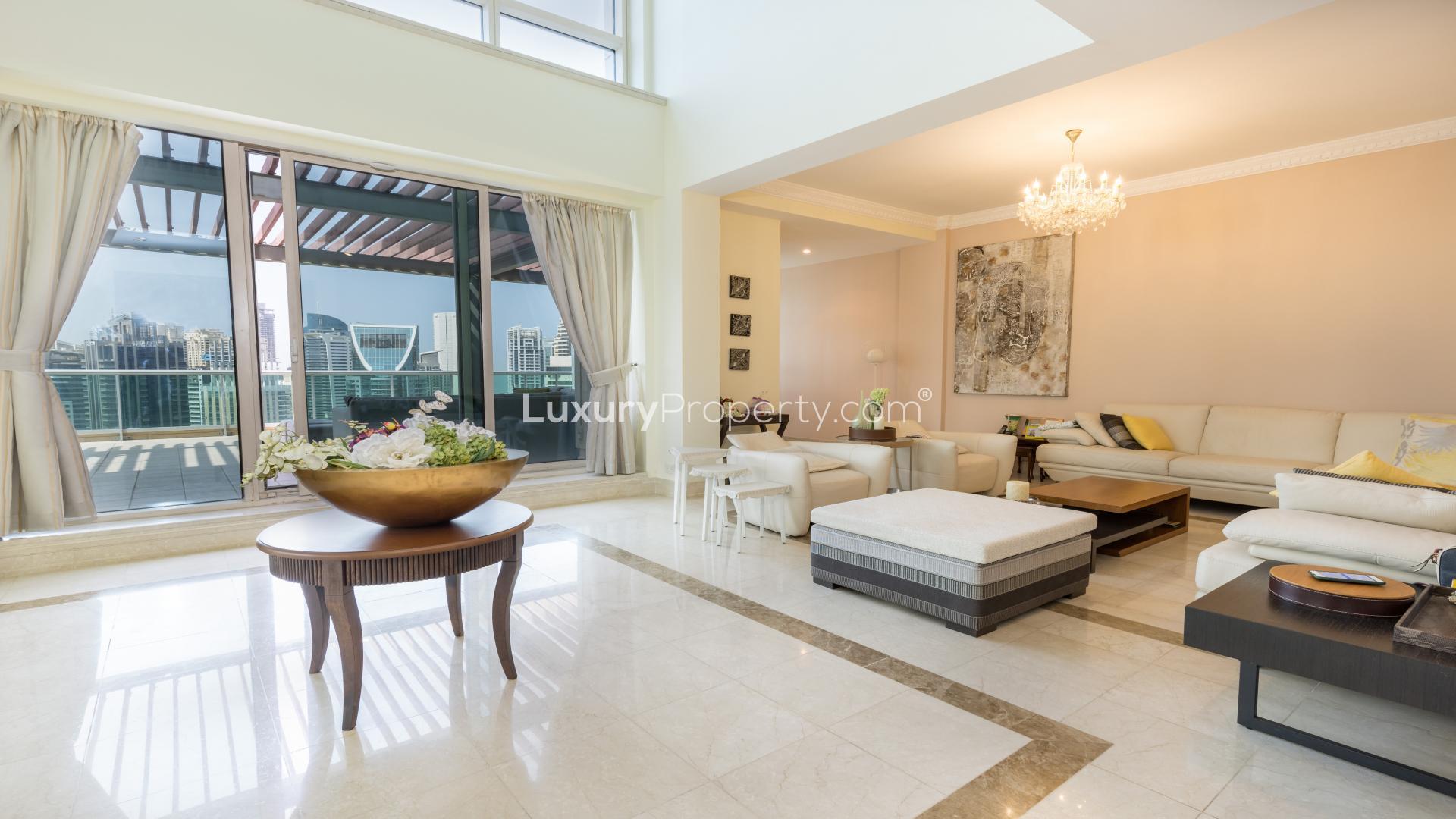 Spacious terrace with stunning Dubai Marina views, Emaar 6 penthouse for sale